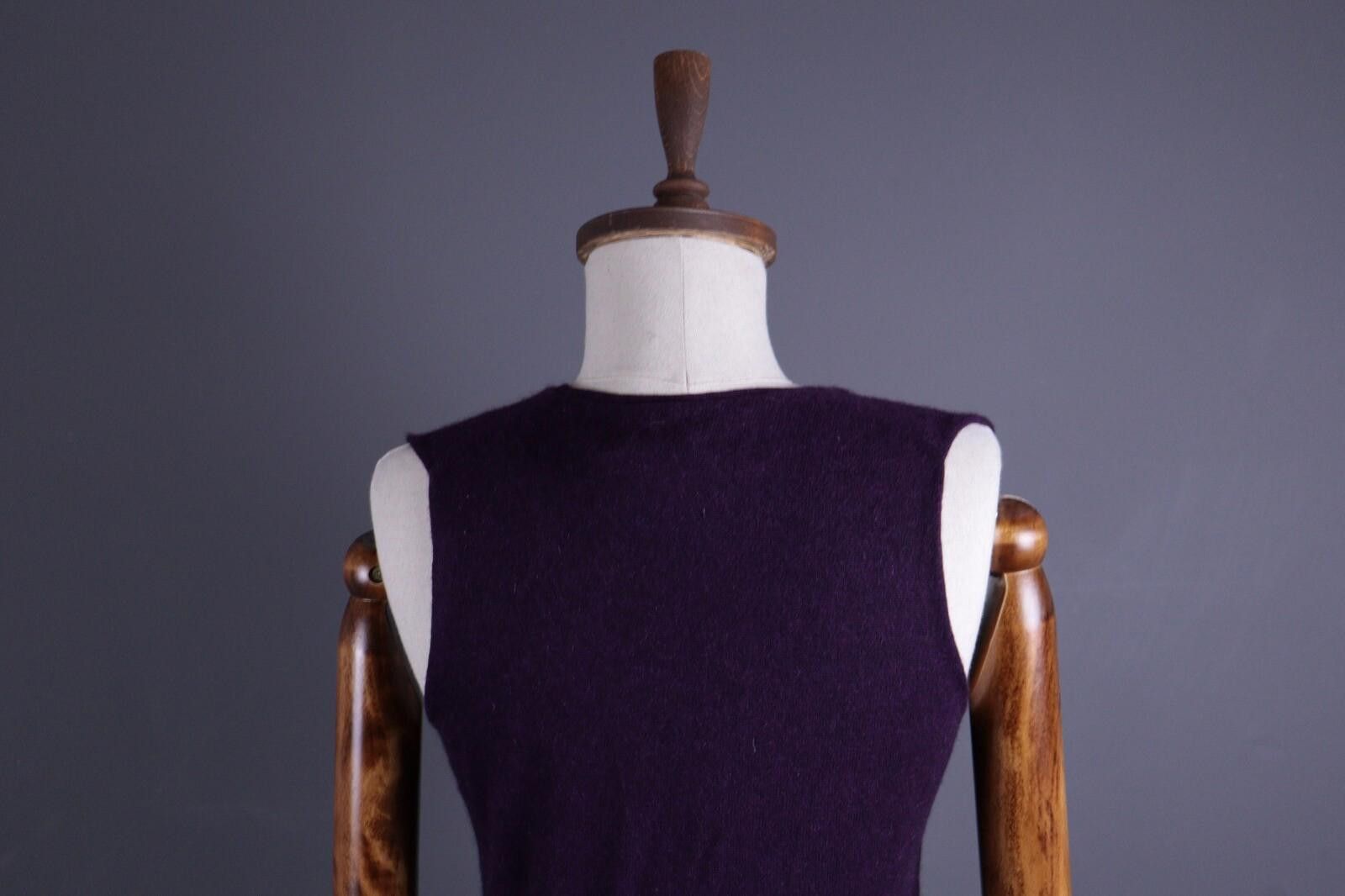 TIGRE BROCANTE Brora Purple Wool Knit Vest Cardigan Sweater Size S Size S / US 4 / IT 40 - 8 Thumbnail