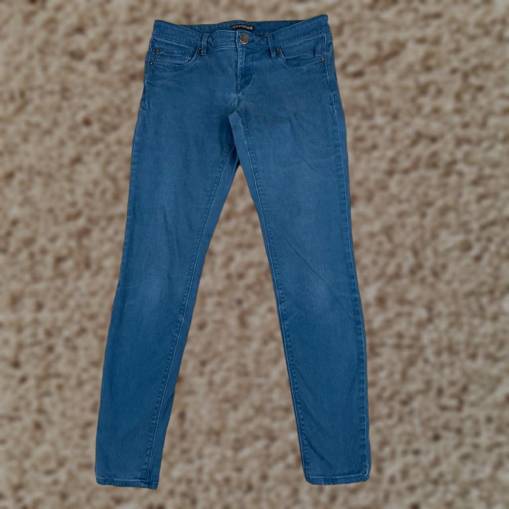 Express Express Jeans Womens Jeans 6 Blue Denim Skinny Low Rise Cotton Blend 29x30 Size 28" / US 6 / IT 42 - 1 Thumbnail
