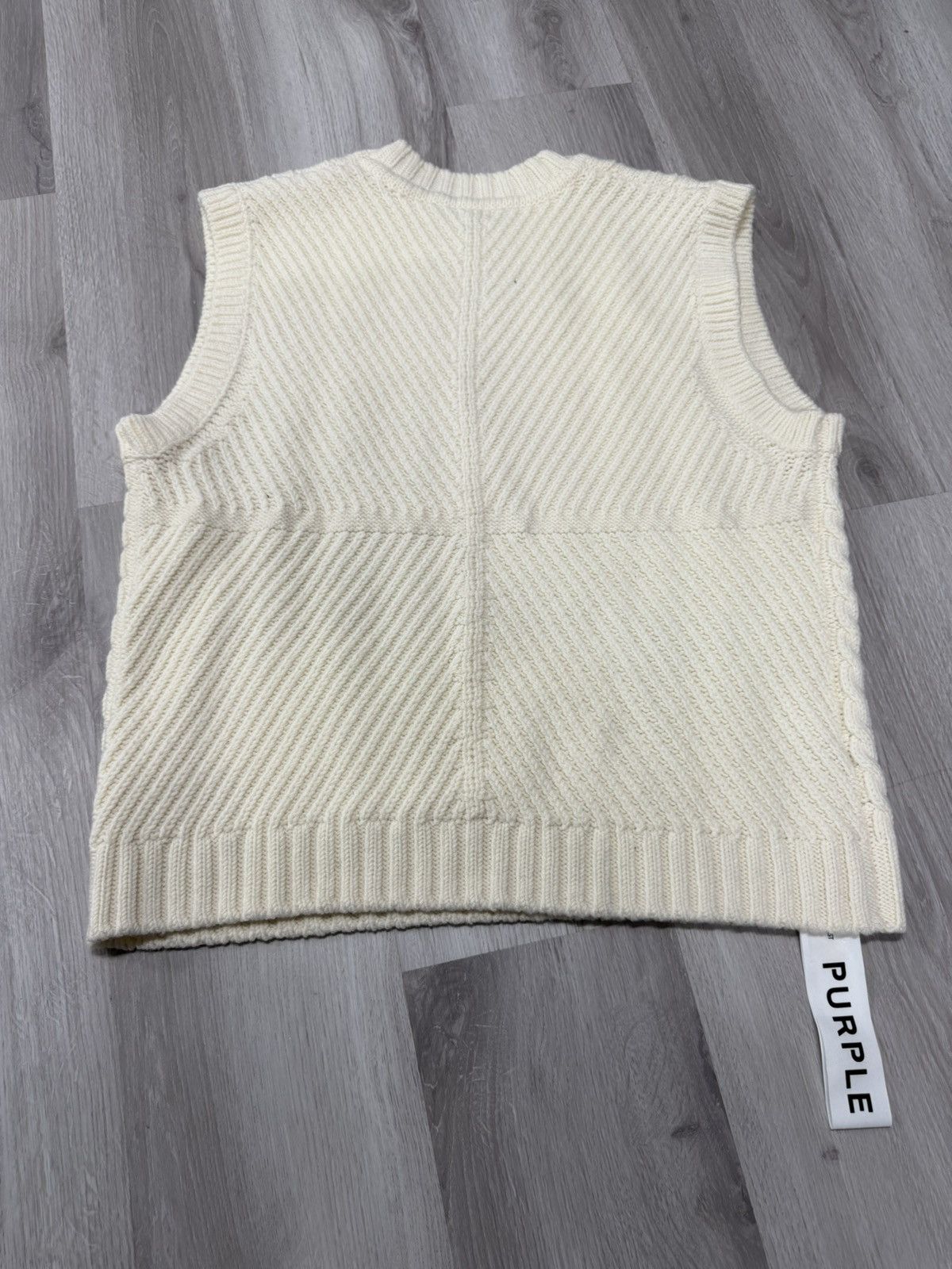 Purple Brand Purple Brand Cable Sweater Vest Whisper White Gothic Size US M / EU 48-50 / 2 - 4 Thumbnail