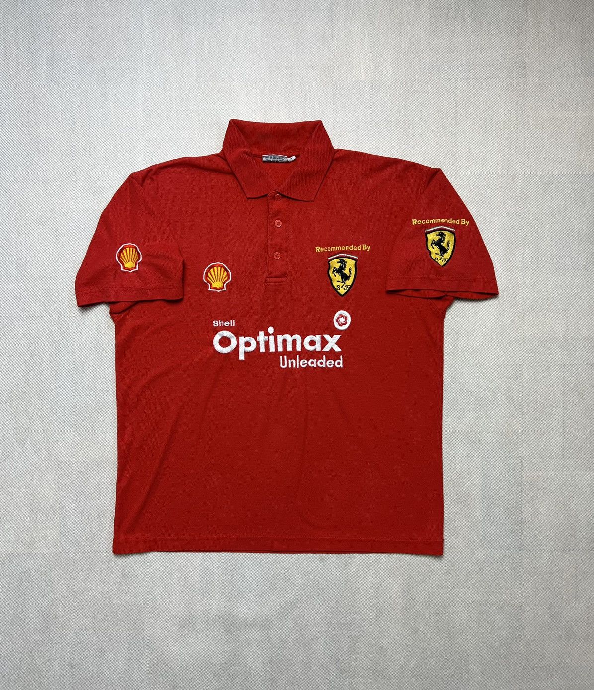 Ferrari × Vintage Polo Shirt Ferrari Racing Nascar Shell Vintage 90’s Size US L / EU 52-54 / 3 - 1 Thumbnail