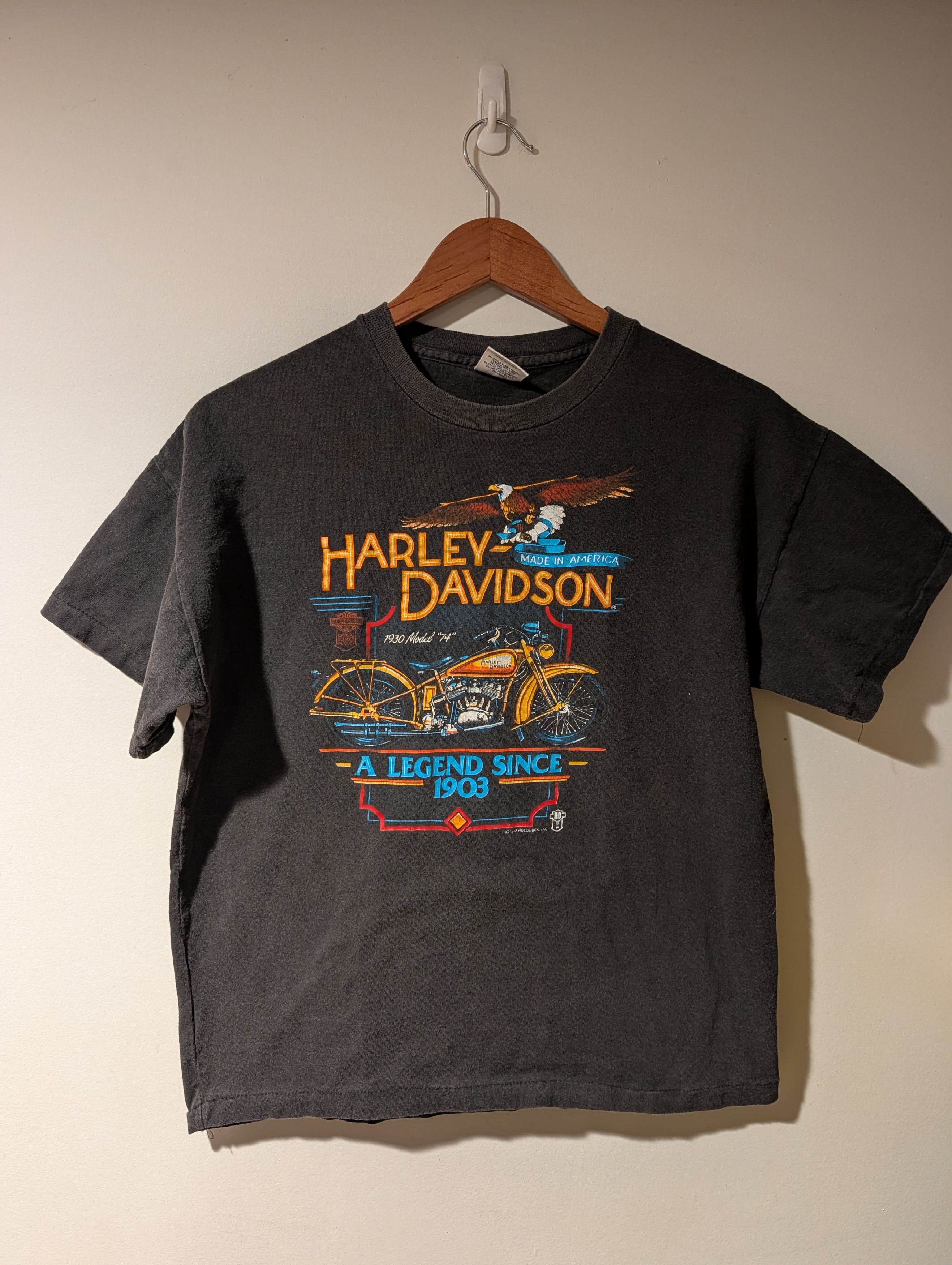 Harley Davidson Vintage 80S Harley Davidson T-Shirt Model 74 Graphic BOYS XL Size US XL / EU 56 / 4 - 1 Thumbnail