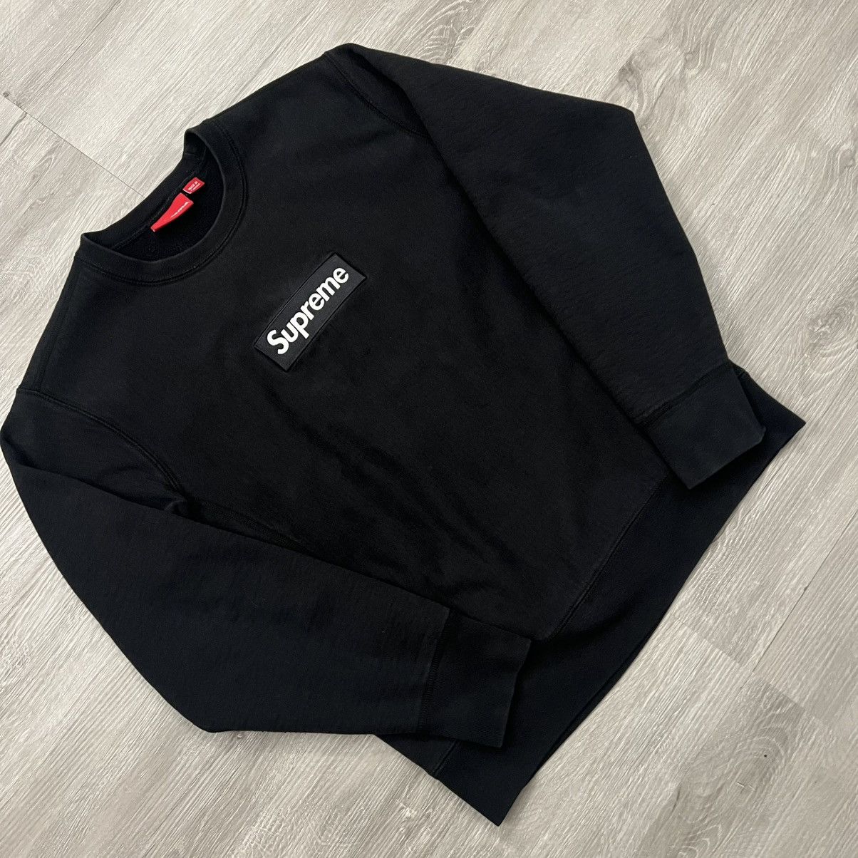 Supreme Supreme Washed Box Logo Crewneck - Black | Grailed