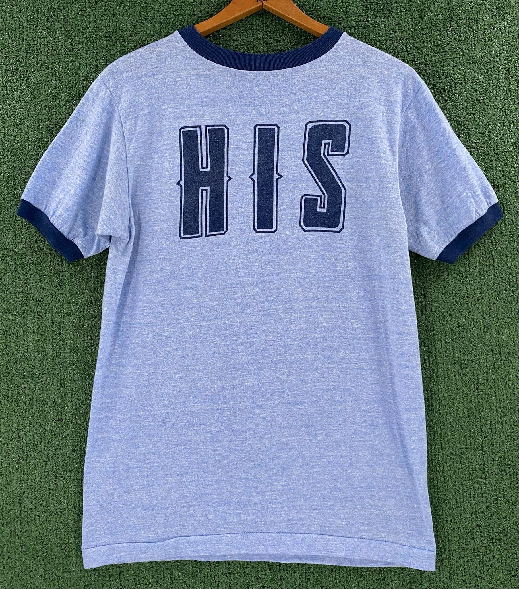 Vintage 80’s HIS Single Stitch Tri-Blend Ringer T-Shirt Small Size US S / EU 44-46 / 1 - 1 Thumbnail