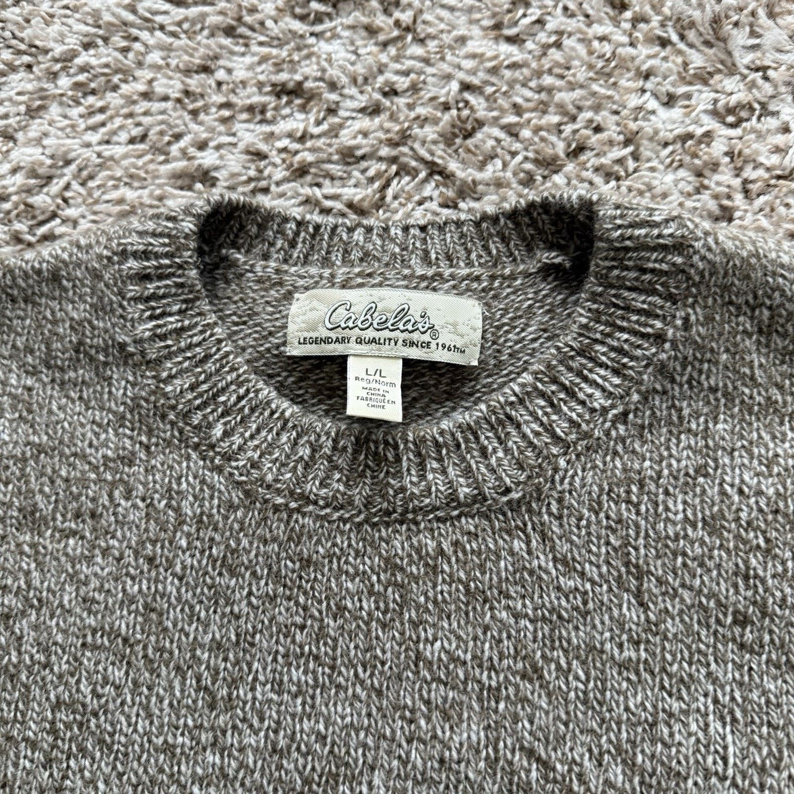 Cabelas Cabelas Pullover Sweater Wool Nylon Blend Crew Neck Brown Size US L / EU 52-54 / 3 - 3 Thumbnail