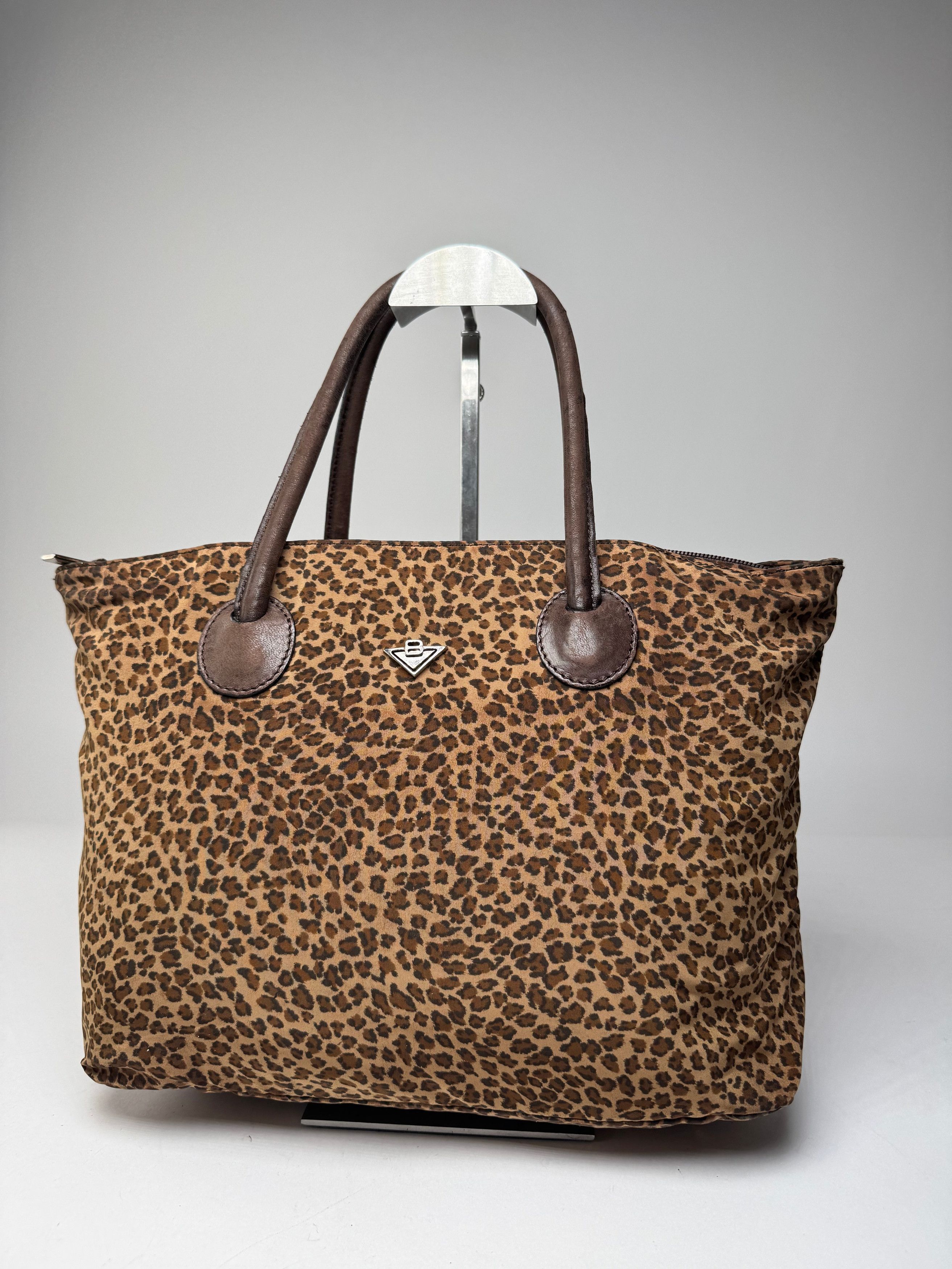 Bottega Veneta Vintage Polyester Handbag Leopard Brown Size ONE SIZE - 1 Thumbnail