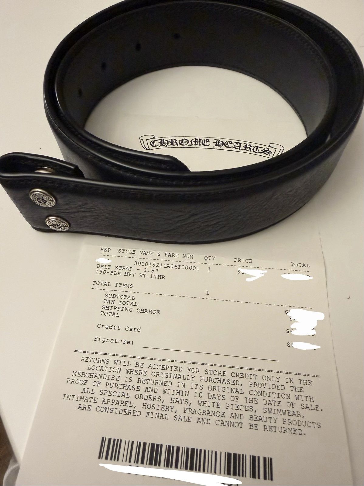 Chrome Hearts CHROME HEARTS BLACK LEATHER BELT STRAP NEW 2026 Size ONE SIZE - 3 Thumbnail