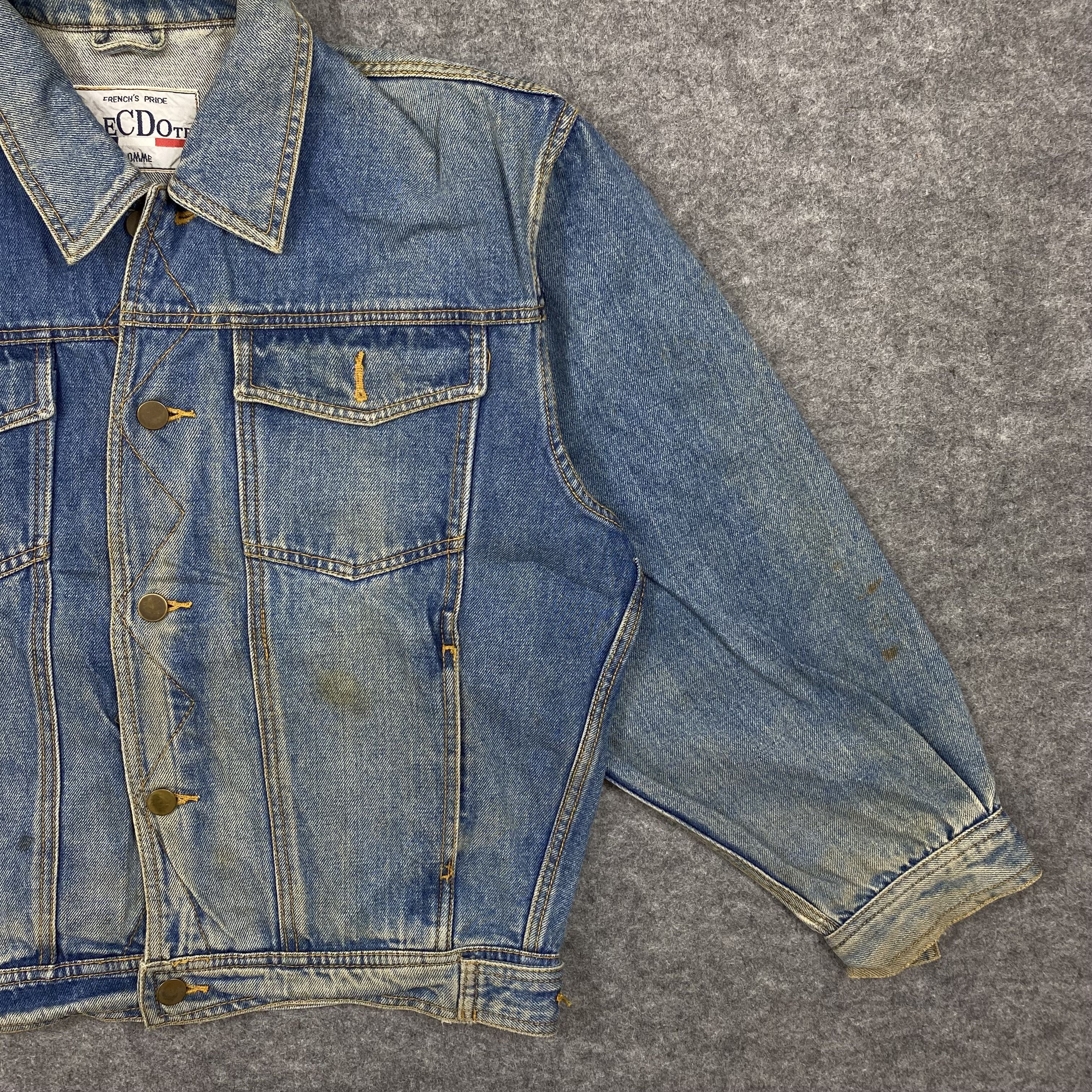 Japanese Brand Vintage 90s Anecdote Homme French's Pride Denim Trucker-J599 Size US L / EU 52-54 / 3 - 5 Thumbnail