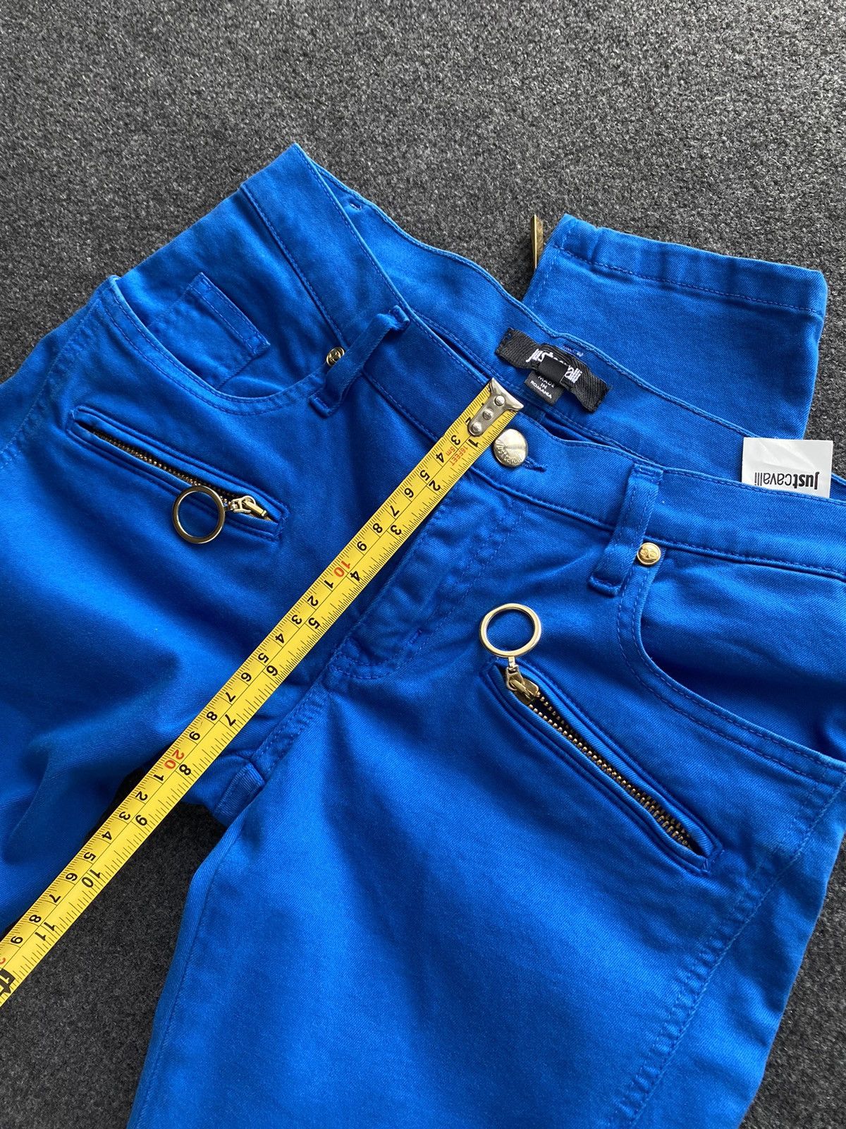 Just Cavalli 🔥Designer Luxury Just Cavalli Blue Moto Pants Women 26 size Size 26" / US 2 / IT 38 - 11 Thumbnail