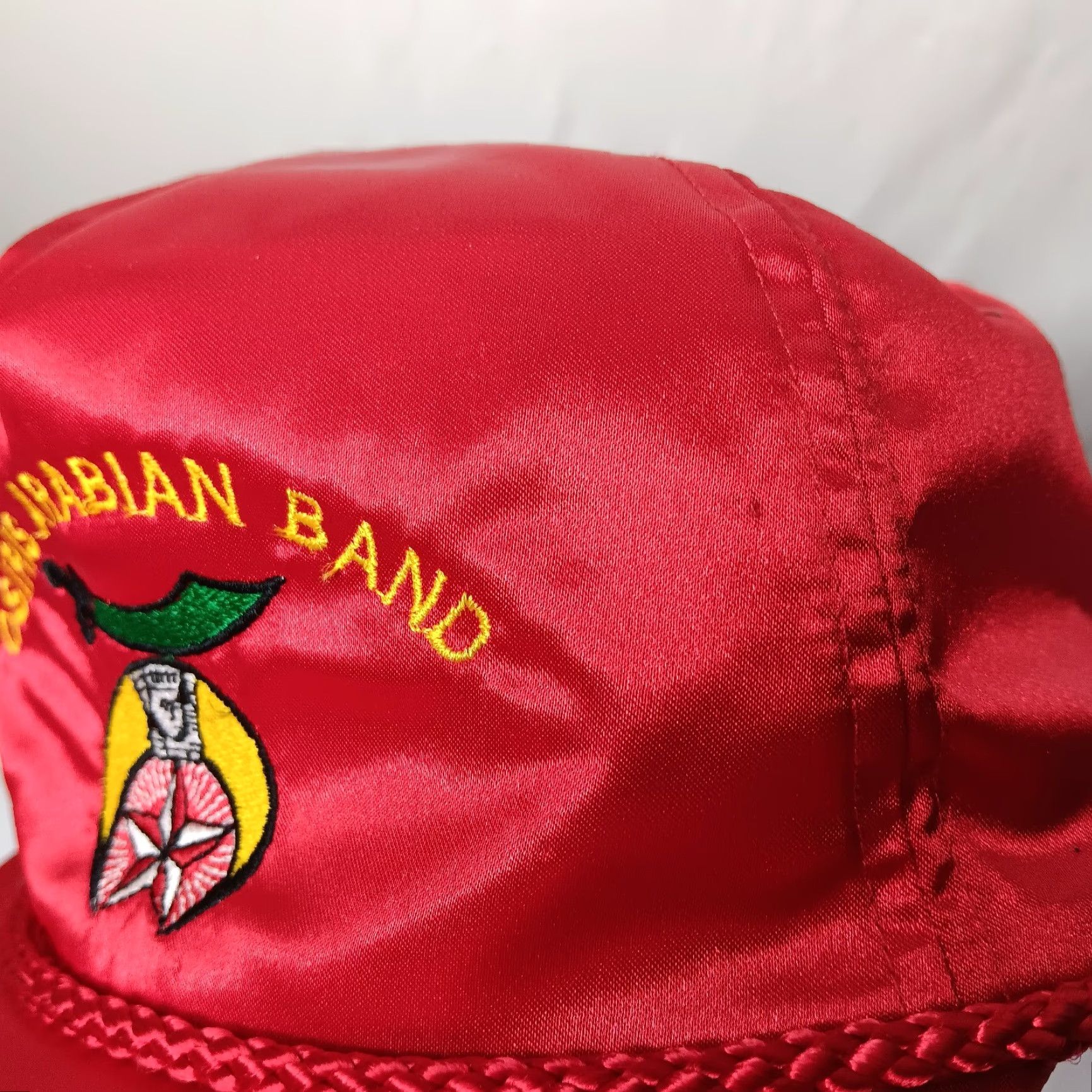 Vintage VINTAGE KC Shriners Osiris Arabian Band Cap Red Satin Adjustable YKK One Size Men Size ONE SIZE - 6 Thumbnail