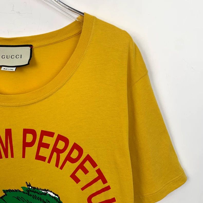 Gucci Gucci Yellow pattern printed round-neck cotton short-sleeve Size US S / EU 44-46 / 1 - 3 Thumbnail
