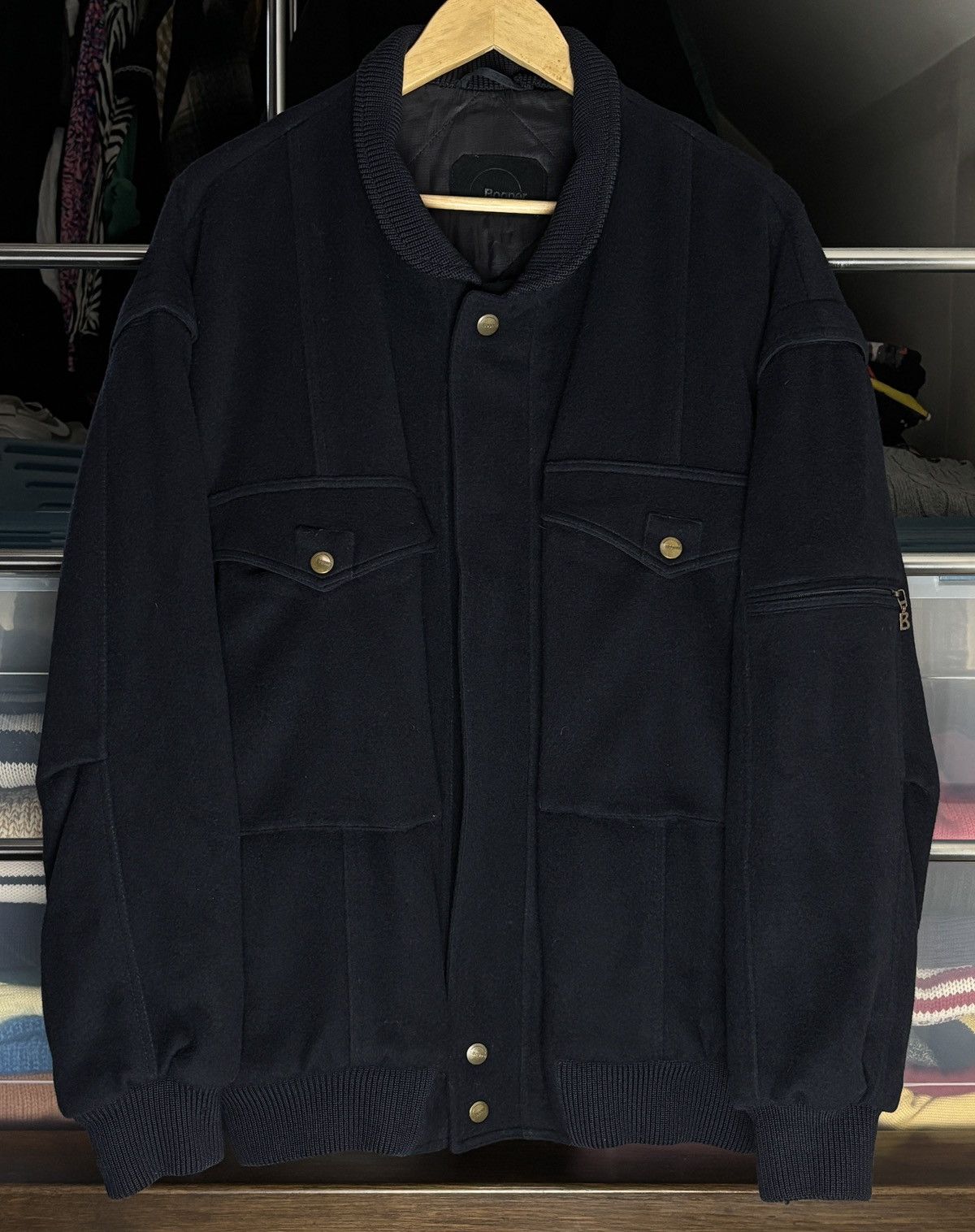 Bogner Vintage Bogner Wool Angora Boxy Bomber Jacket Size US L / EU 52-54 / 3 - 1 Thumbnail
