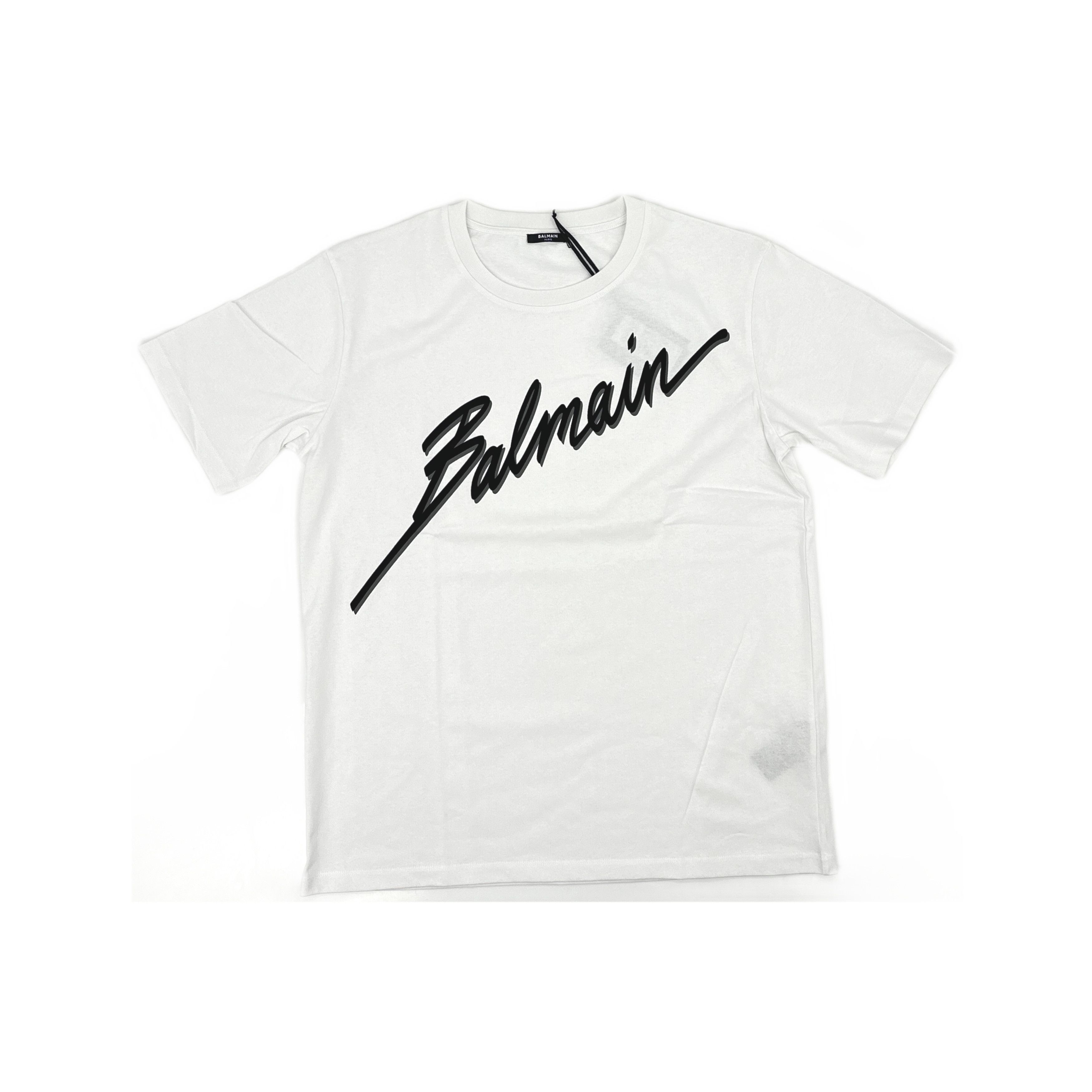 Balmain Balmain Script Logo T-Shirt Size L Size US L / EU 52-54 / 3 - 1 Thumbnail