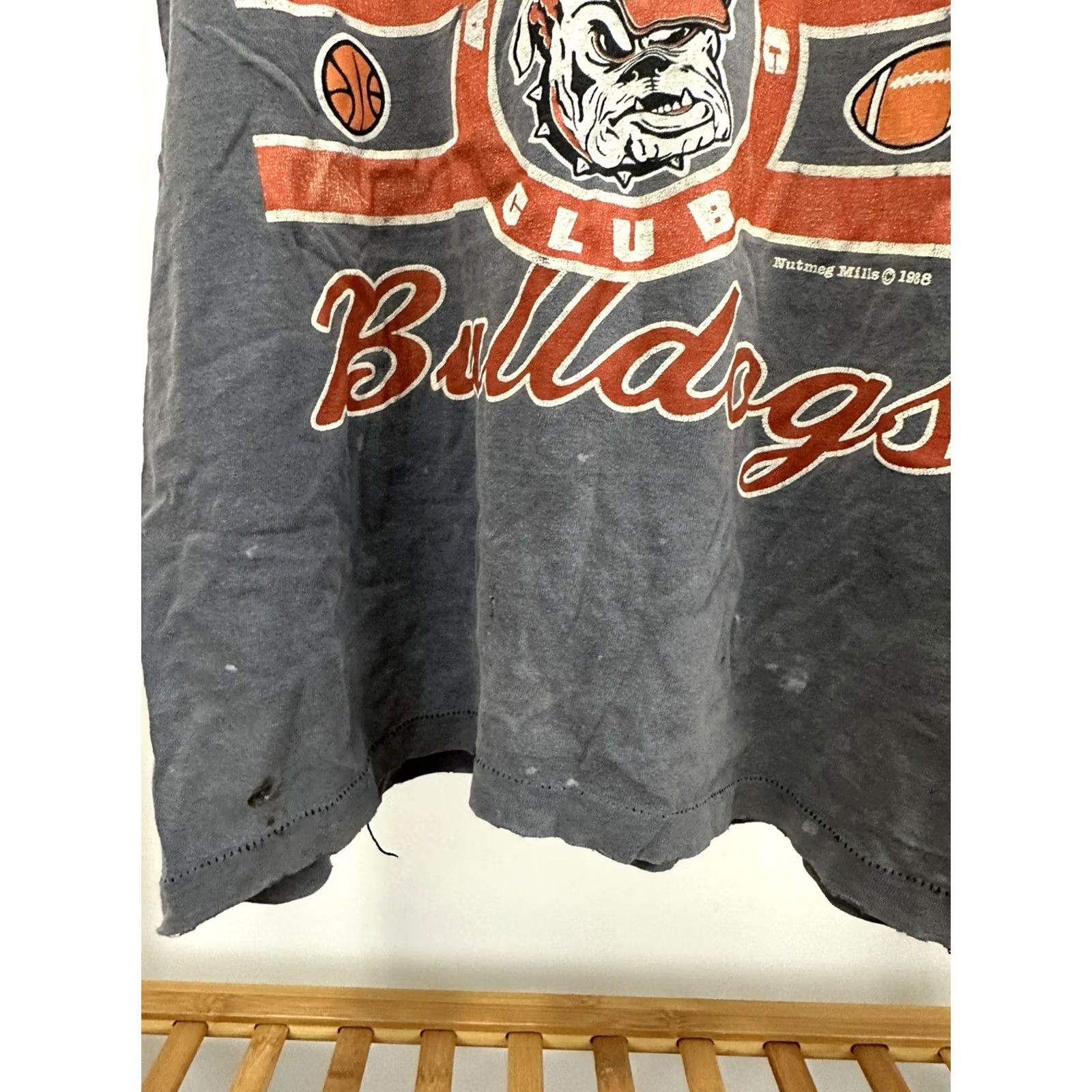 Vintage VTG 80s University of Georgia Bulldogs Tank Top XL Black Mens Worn WIP Gradient Sun Faded Greek Life Shirt Size US XL / EU 56 / 4 - 5 Thumbnail