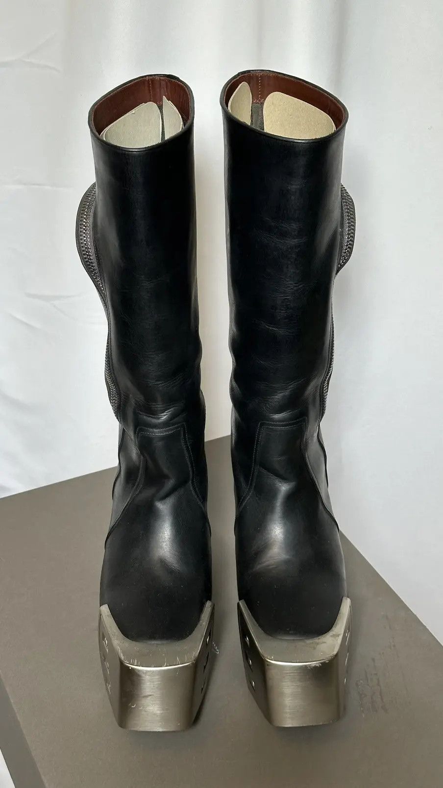 Rick Owens Rick Owens Bauhaus Platform Knee high boots kiss heel Size US 9 / EU 42 - 15 Thumbnail