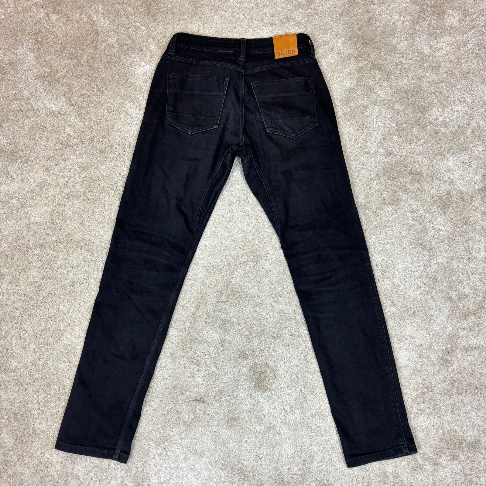 DUER DU/ER L2X Slim Fit Black Denim Jeans Men's 29x32 Size US 29 - 3 Thumbnail