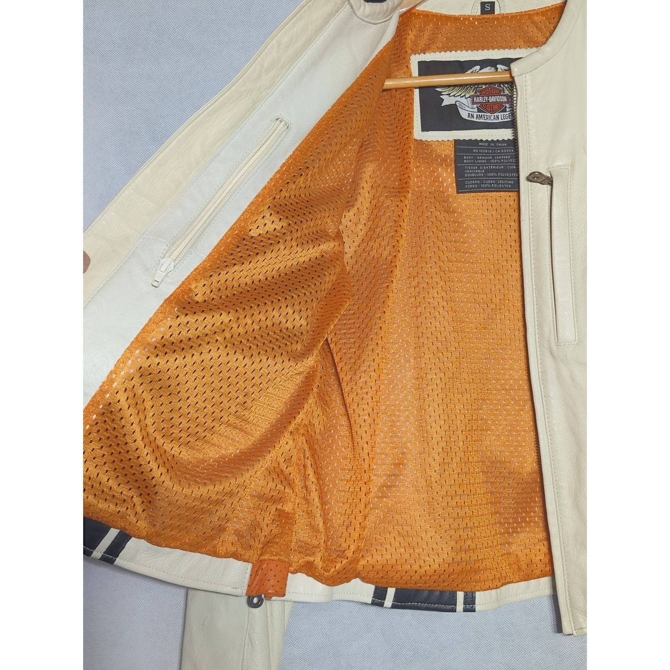 Harley Davidson Harley-Davidson Women's Cream Cafe Racer Leather Jacket S Size S / US 4 / IT 40 - 8 Thumbnail