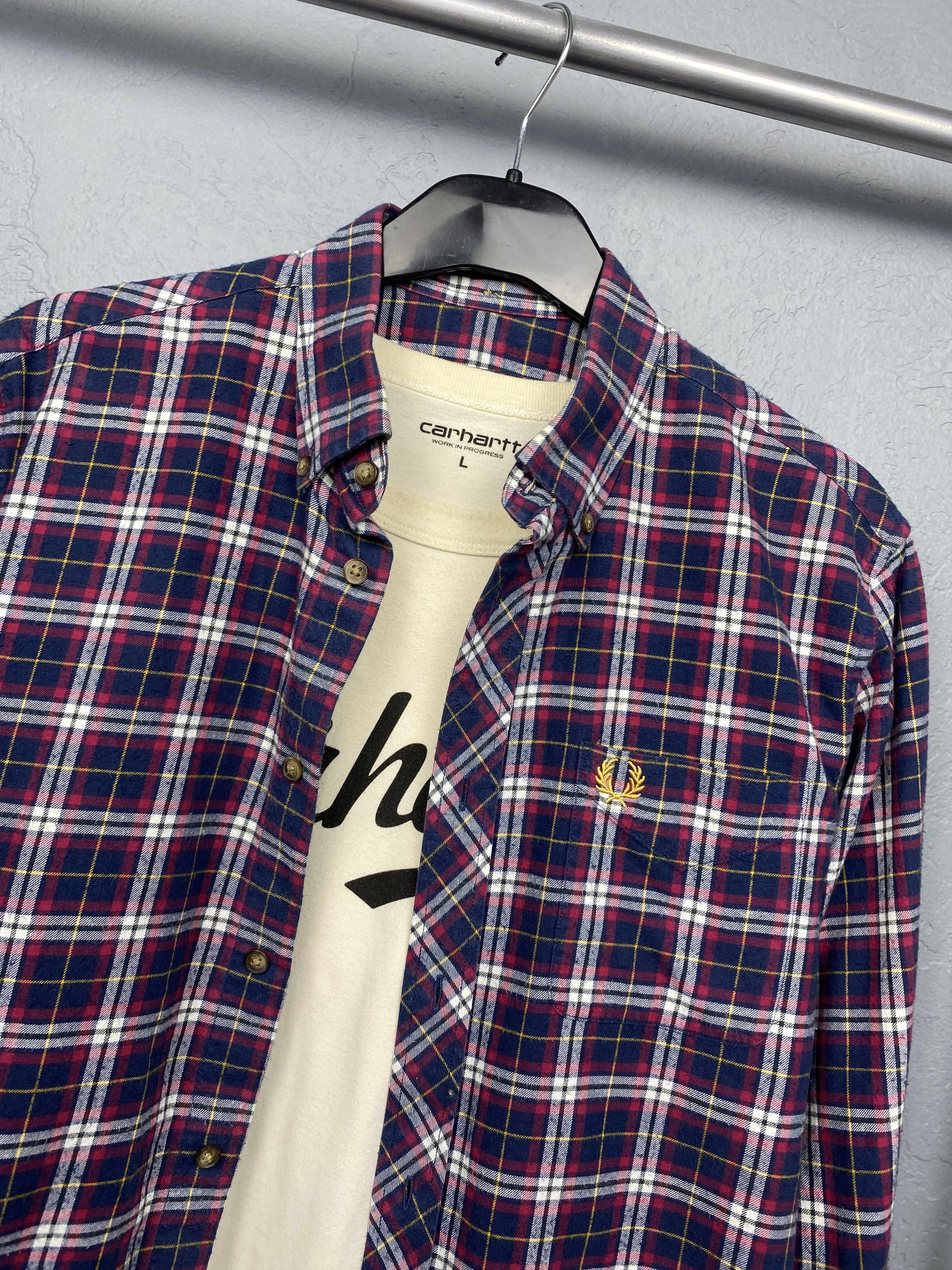 Flannel × Fred Perry Fred Perry Vintage Mens Long Sleeve Plaid Shirt Size US S / EU 44-46 / 1 - 2 Thumbnail