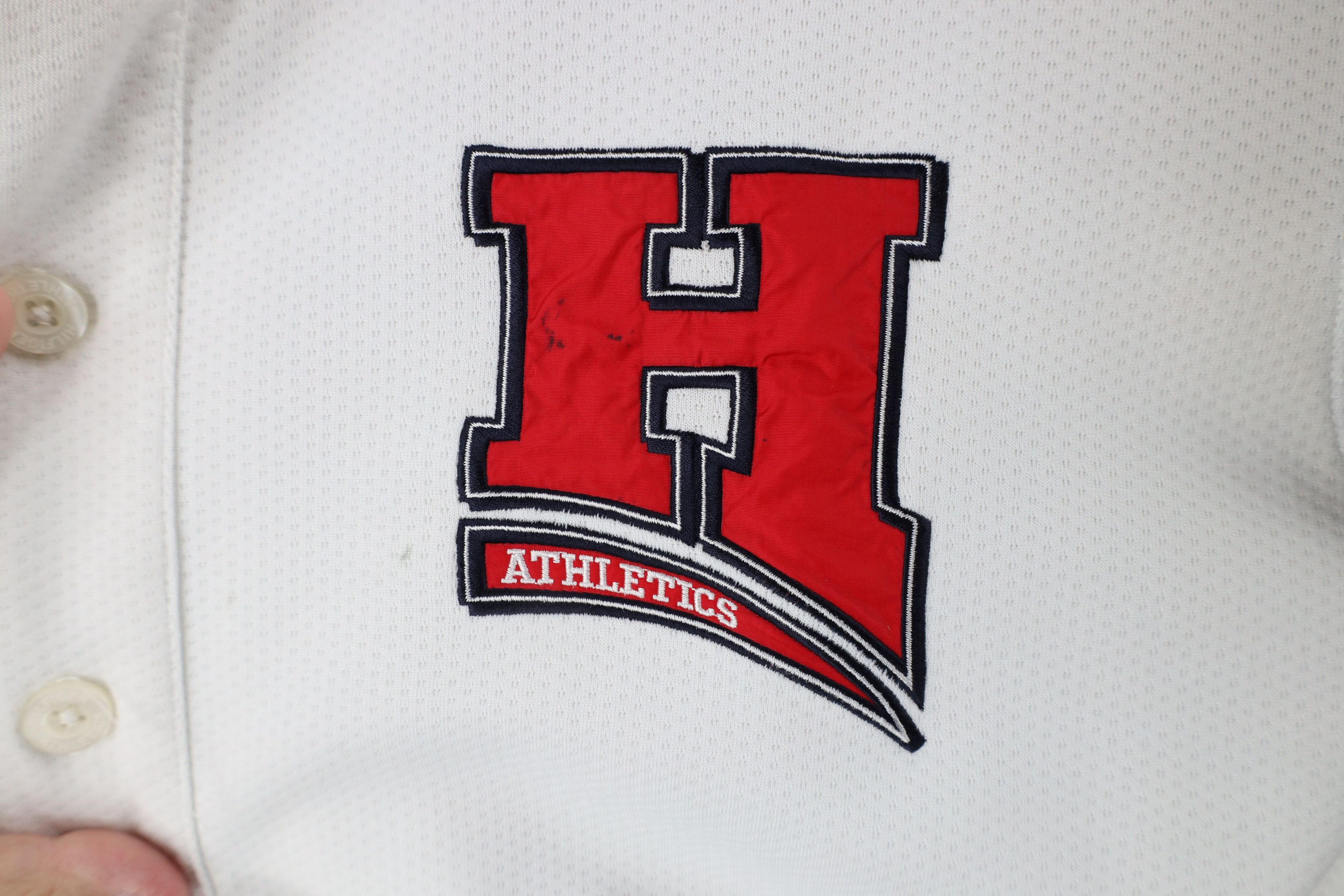 Tommy Hilfiger × Vintage Vintage 90s Tommy Hilfiger Spell Out Baseball Jersey White Size US L / EU 52-54 / 3 - 5 Thumbnail