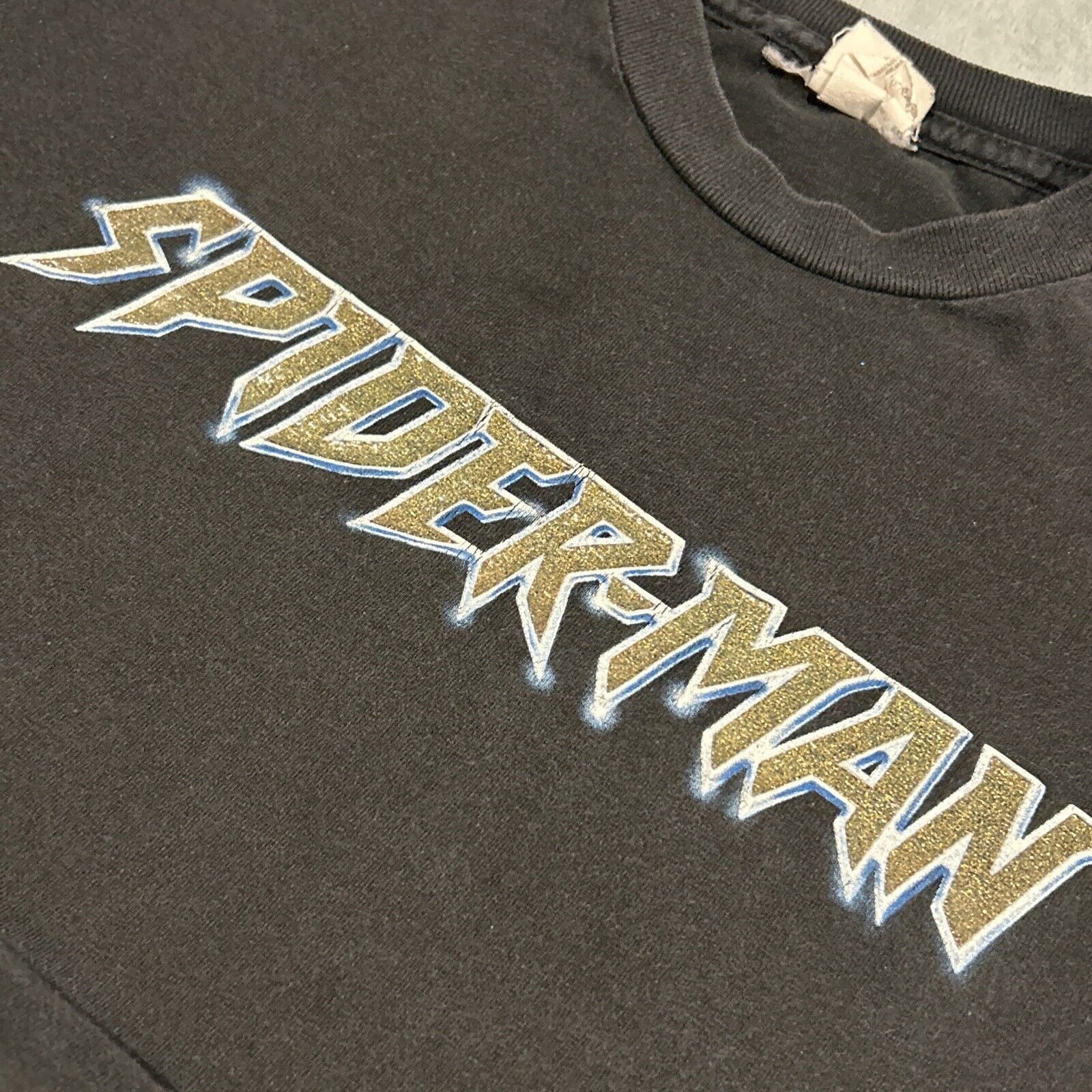 Marvel Comics Spiderman 2002 Shirt Youth Boys Teen Medium Glitter Double Size US M / EU 48-50 / 2 - 12 Thumbnail
