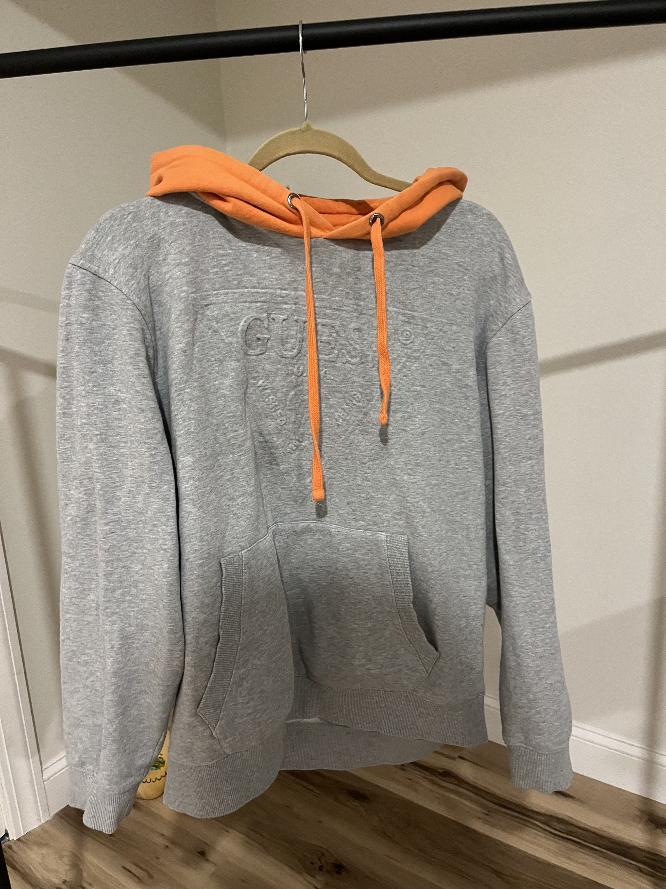 Guess Guess Hoodie – Size Large – Grey with Orange Hood Size US L / EU 52-54 / 3 - 3 Thumbnail