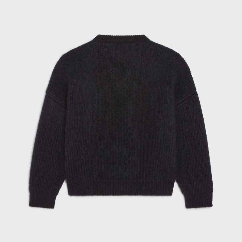 Celine o1mle0426 Ribbed Intarsia Mohair Blend Flag Sweater Size US L / EU 52-54 / 3 - 2 Thumbnail