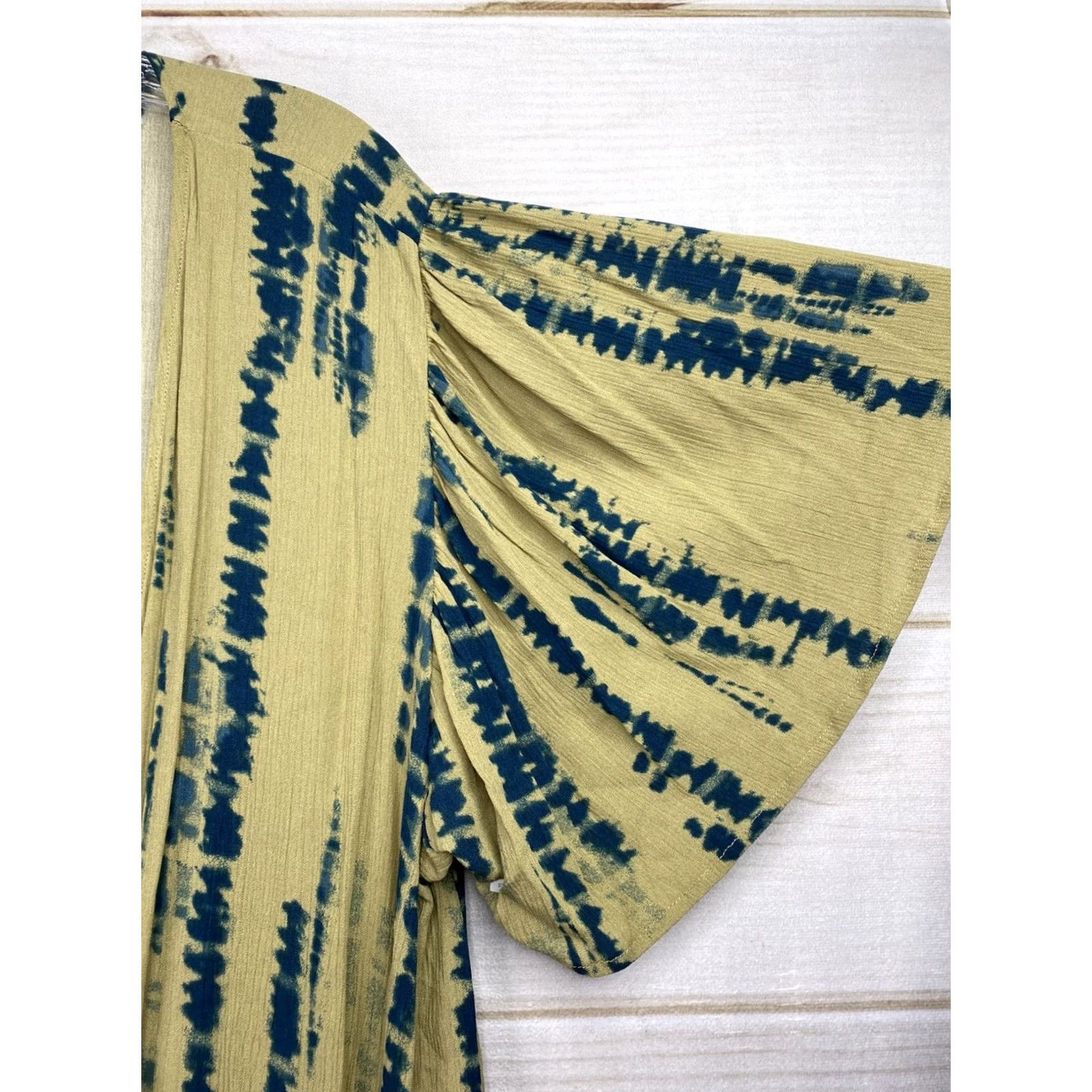 Vintage Maurices Open Front Cardigan 1X Green Tie Dye Hippie Duster Boho Cover Up NWT Shirt Womens Size XL / US 12-14 / IT 48-50 - 2 Thumbnail
