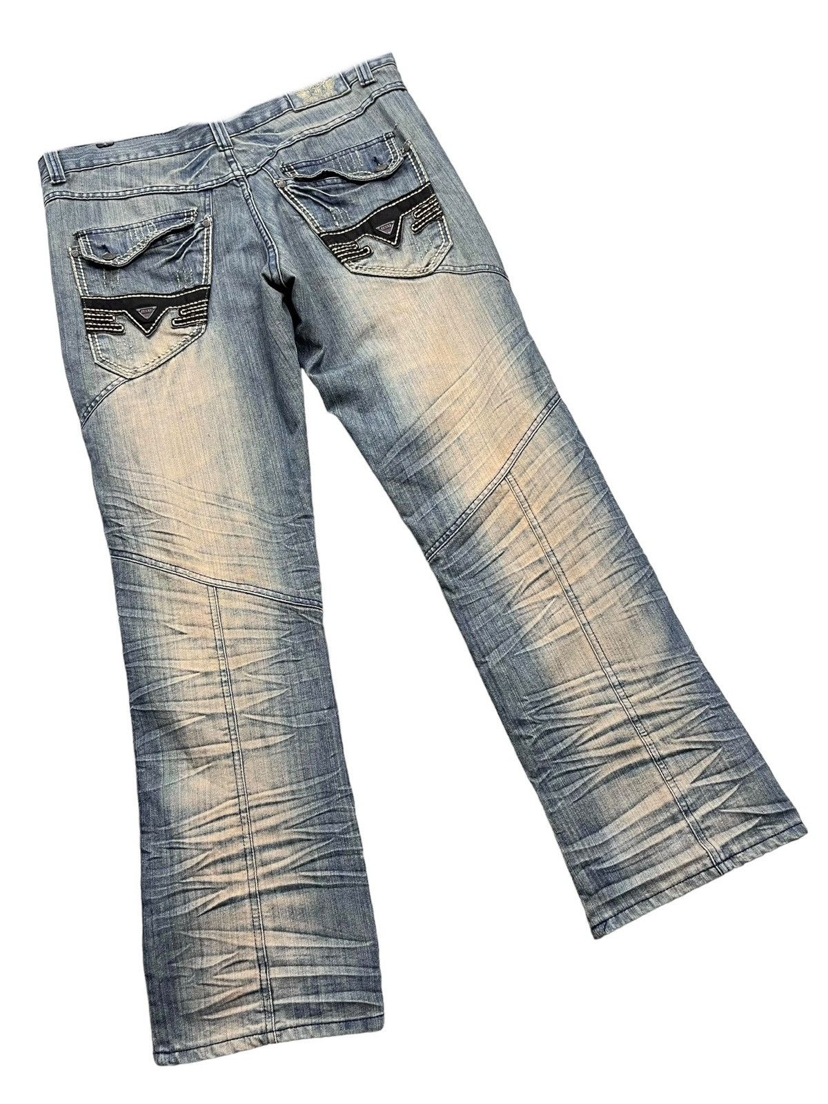 🔥Vintage FUSAI Mud Wash 3D Whisker Claw Mark Easy Fit Denim