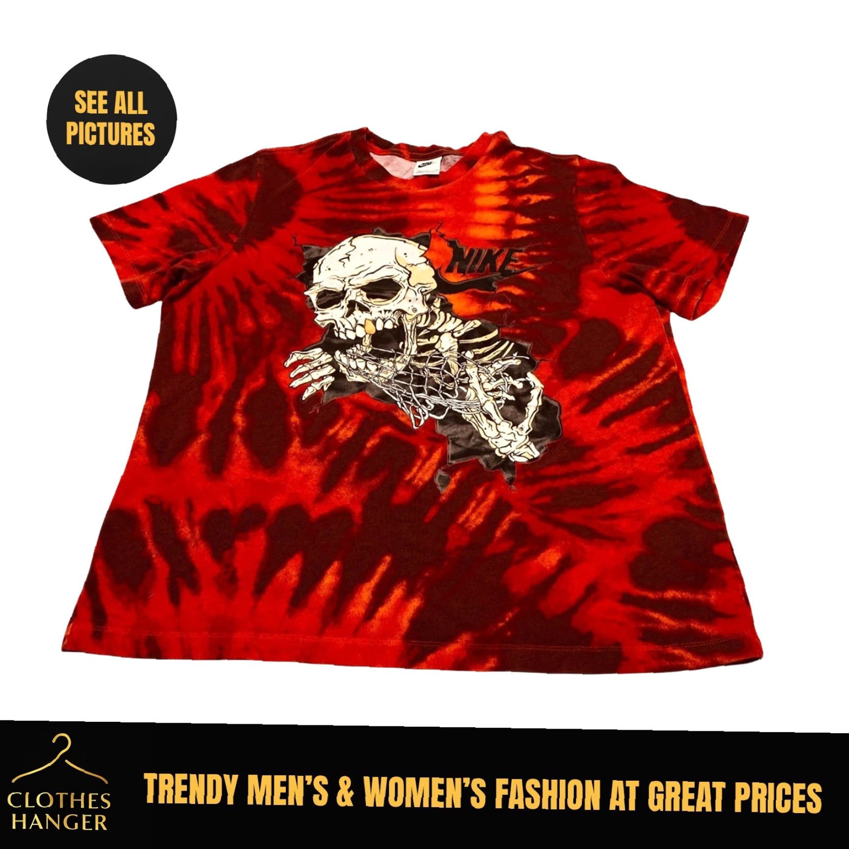 Nike Nike Sportswear Frenzy Shirt Mens XL Red Tie-Dye Skeleton DR9763 891 7595 Size US XL / EU 56 / 4 - 2 Thumbnail
