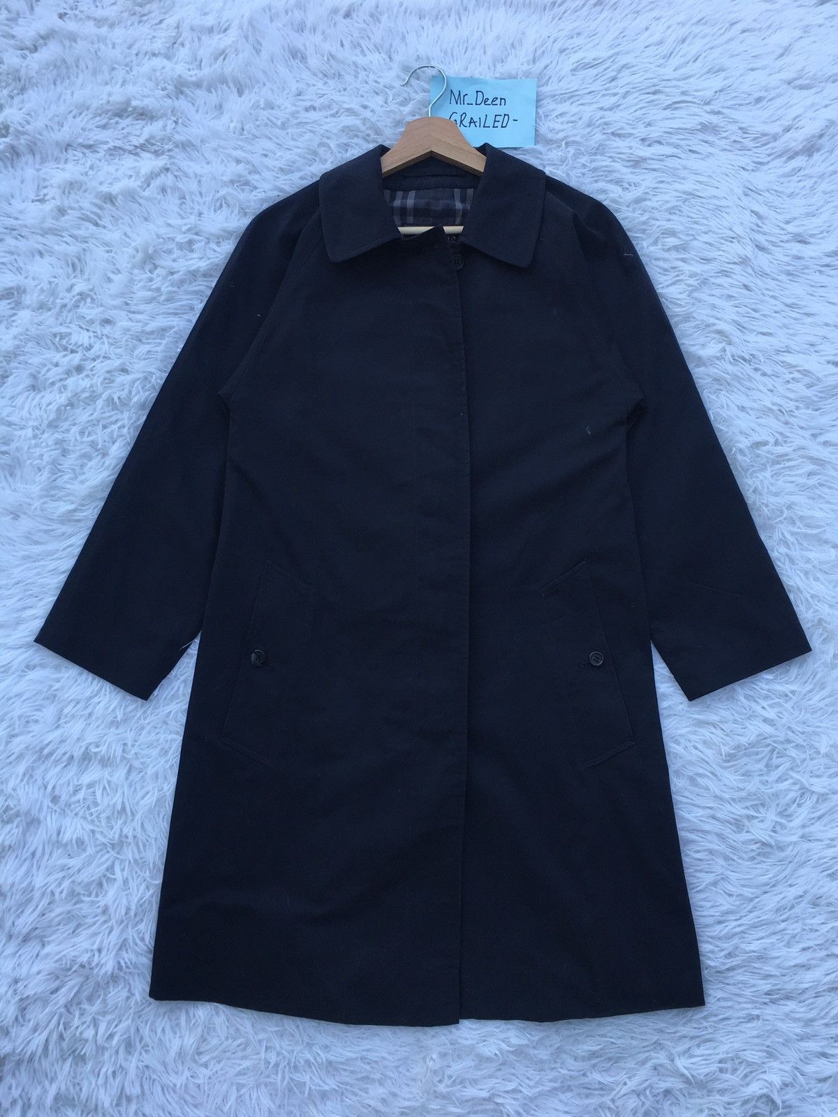 Burberry Rare Vintage Blueberry Long Coat Checkered Size S / US 4 / IT 40 - 4 Thumbnail