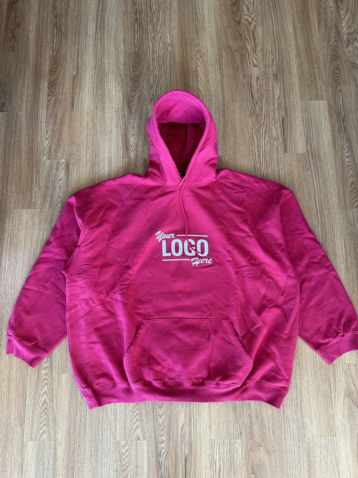 image of Balenciaga Your Logo Here Hoodie in Red, Men's (Size Medium)