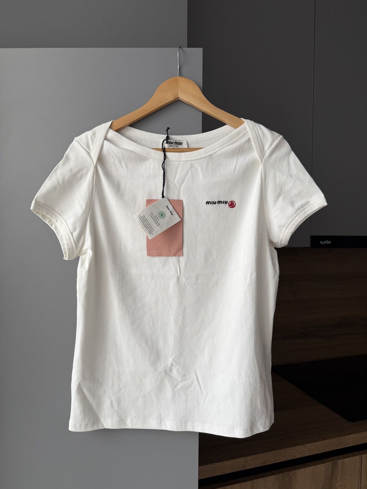 Miu Miu Miu Miu x Petit Bateau Stretch Jersey Regular T-Shirt Size L / US 10 / IT 46 - 3 Thumbnail