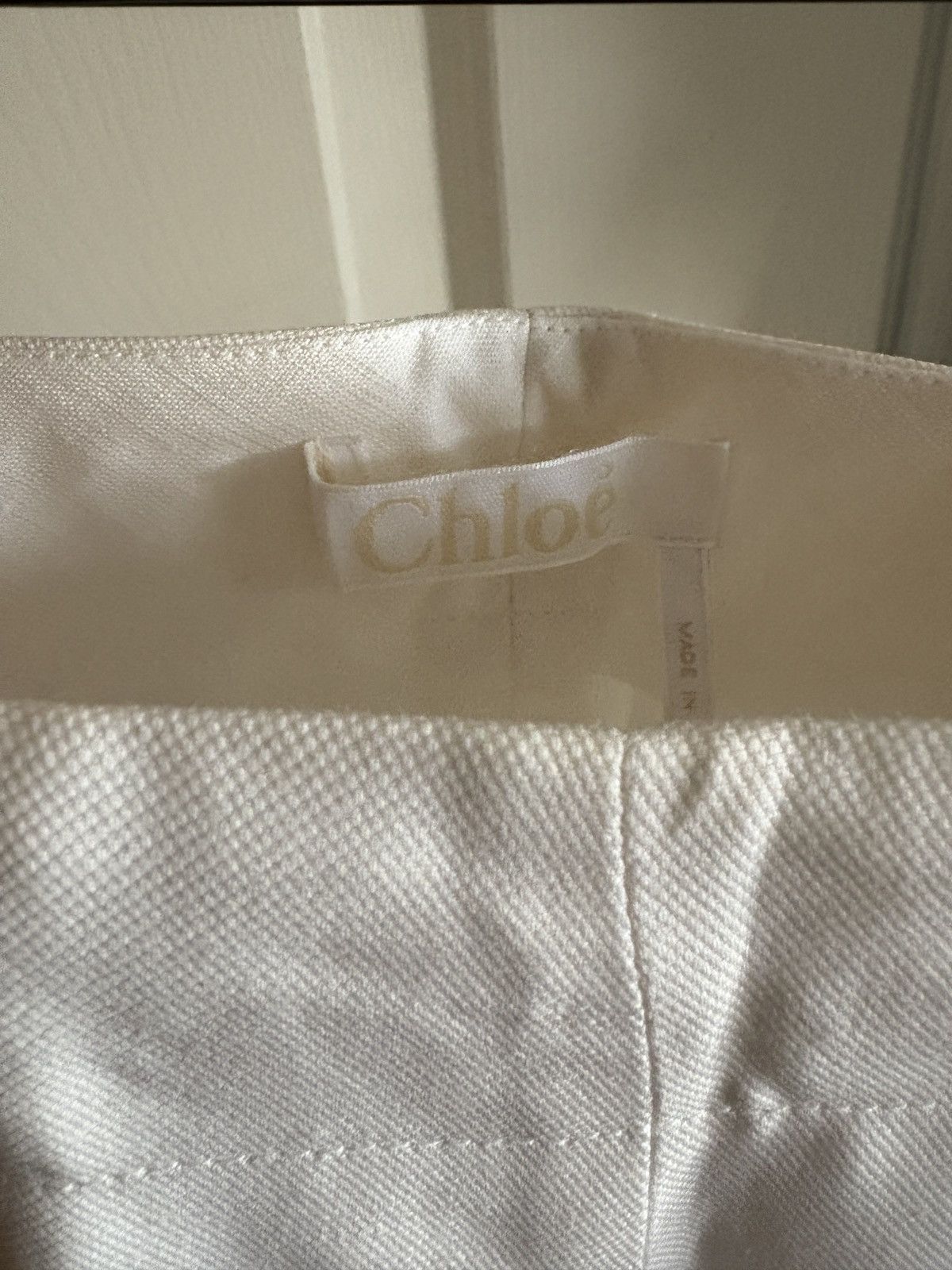 Chloe Chloé Cropped Wool Linen Blend Flared Palazzo Wide Leg Pant Size 28" / US 6 / IT 42 - 14 Thumbnail