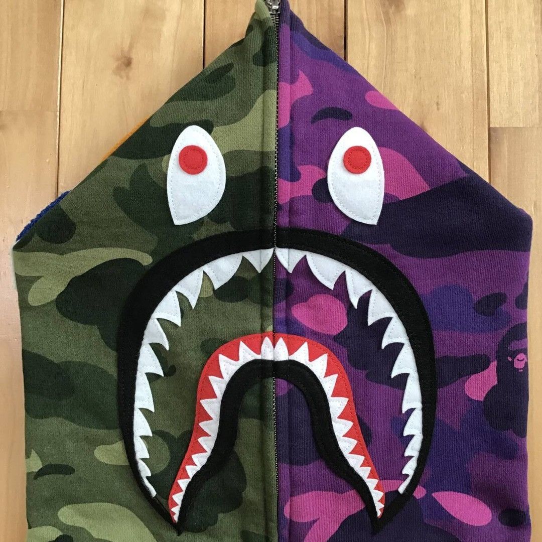 Bape 🔥2XL🔥 BAPE Shark full zip hoodie Purple camo x Green camo Size US XXL / EU 58 / 5 - 3 Thumbnail