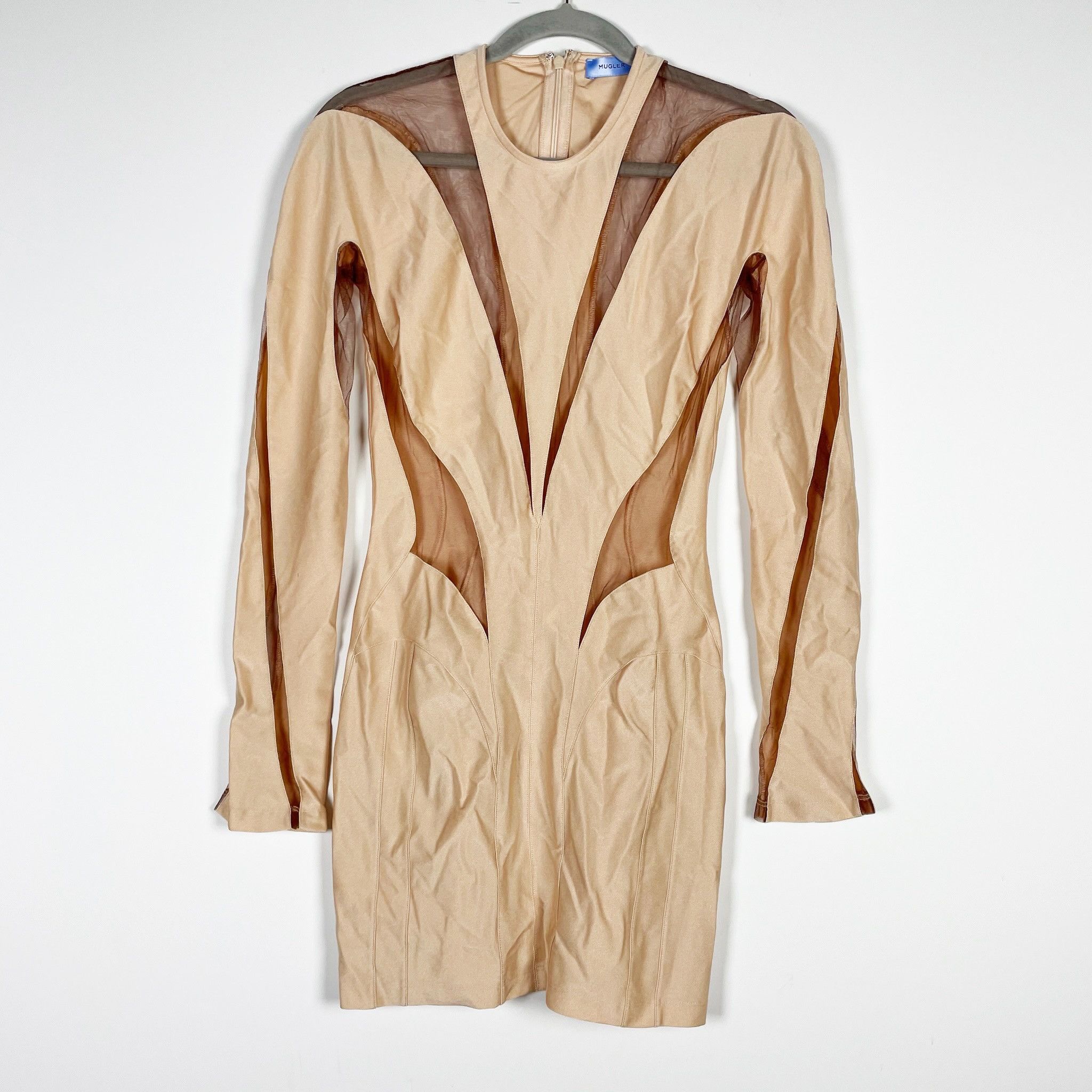 Mugler Mugler Logo Plaque Sheer Panel Long Sleeve Size L / US 10 / IT 46 - 1 Thumbnail