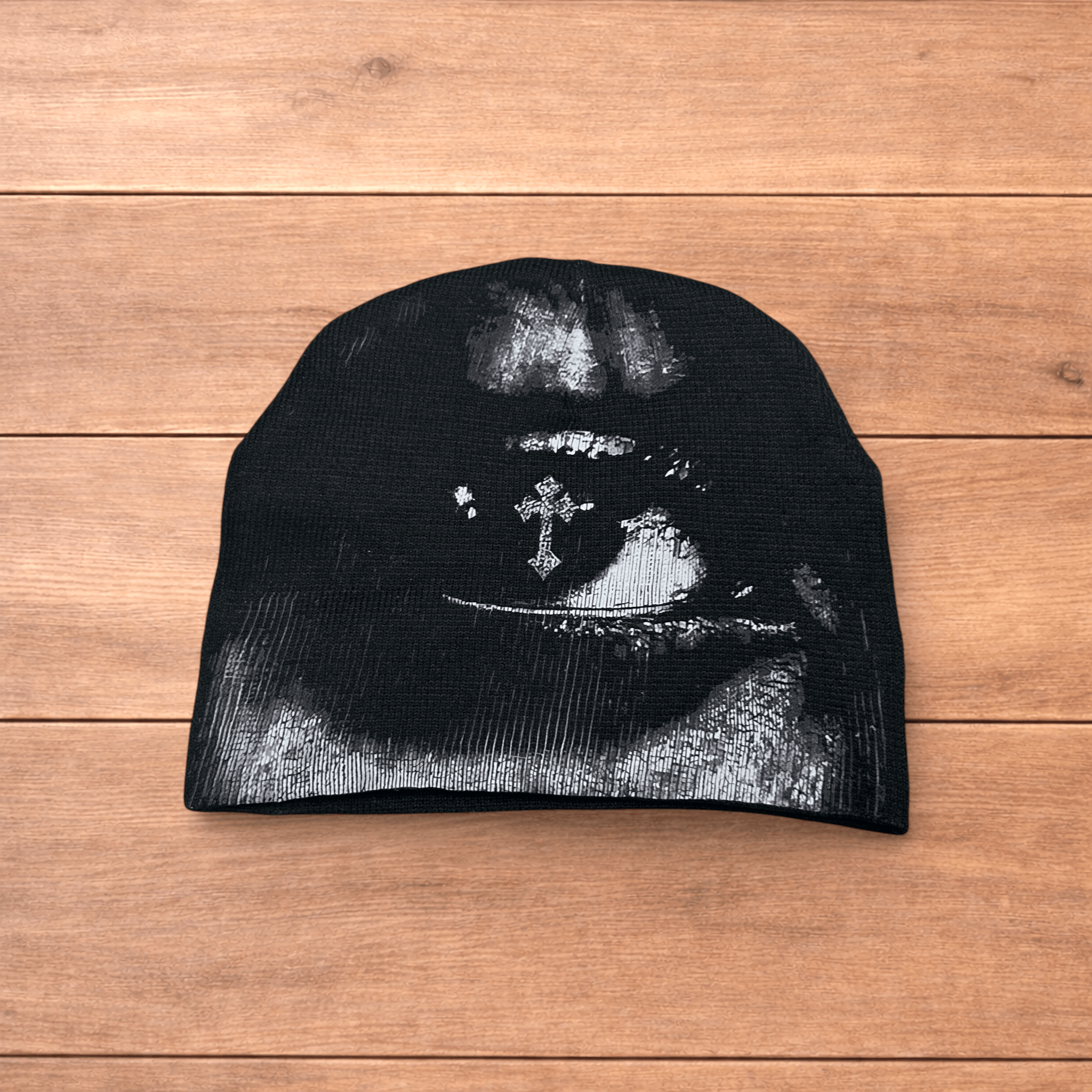 Japanese Brand Japanese vintage style beanie in black with graphic design. Size ONE SIZE - 1 Thumbnail