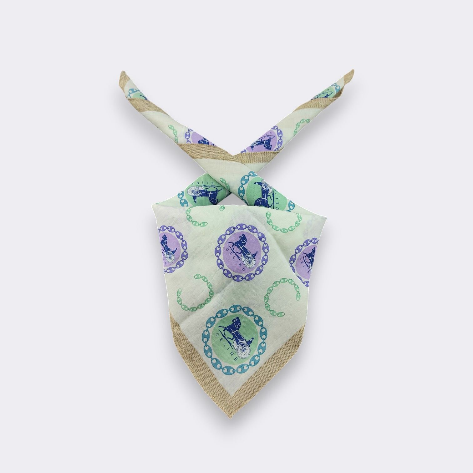 Celine Vintage Celine Handkerchief Neckerchief Bandana H001D Size ONE SIZE - 2 Thumbnail