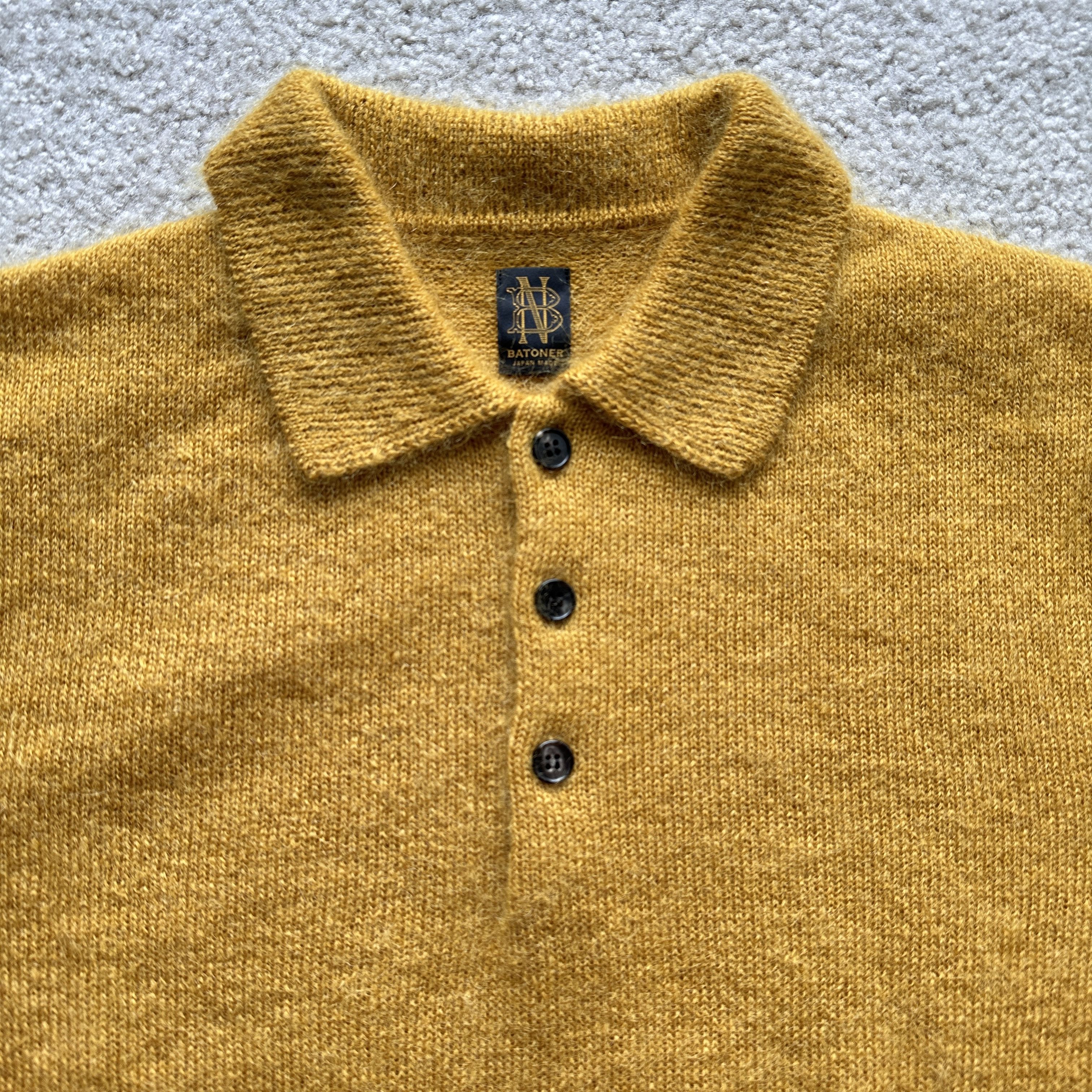 Batoner Batoner Pure 100% Mohair Polo Shirt Wool Collared Sweater Size US L / EU 52-54 / 3 - 2 Thumbnail