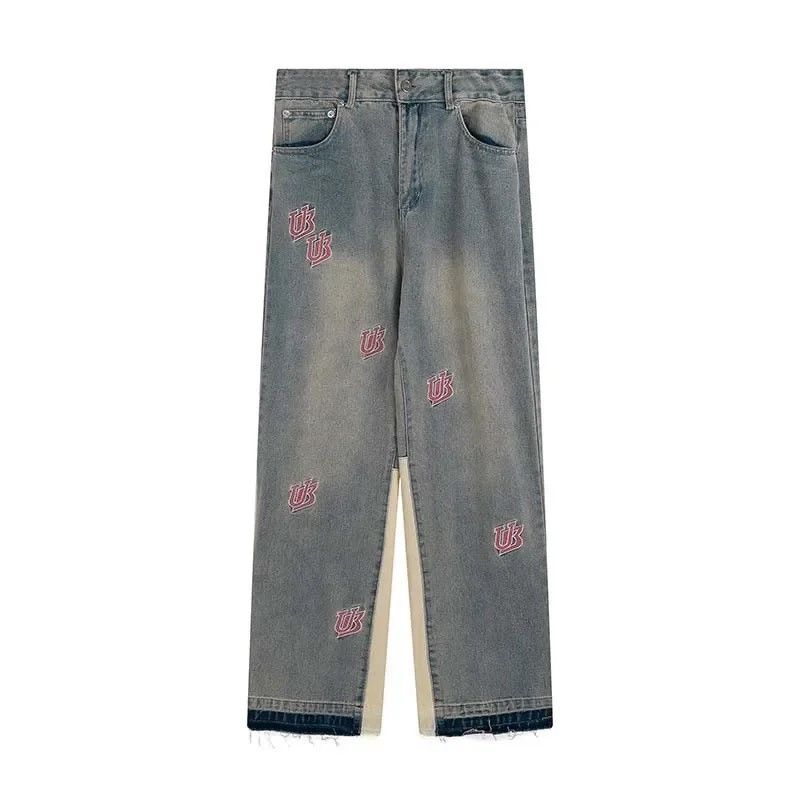Japanese Brand × Jean Washed distressed embroidered lettering jeans Size US 34 / EU 50 - 6 Thumbnail