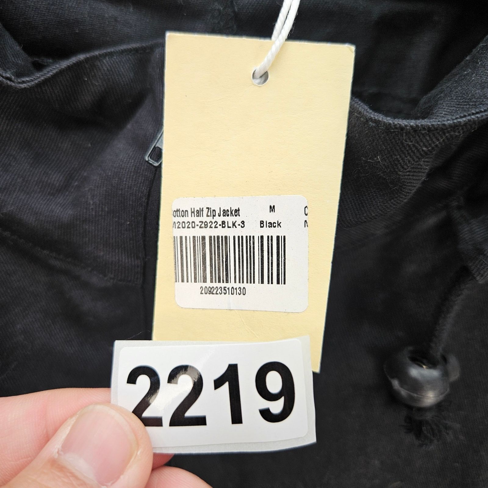 MNML MNML MEN'S MEDIUM COTTON HALF ZIP JACKET BLACK NWT Size US M / EU 48-50 / 2 - 3 Thumbnail