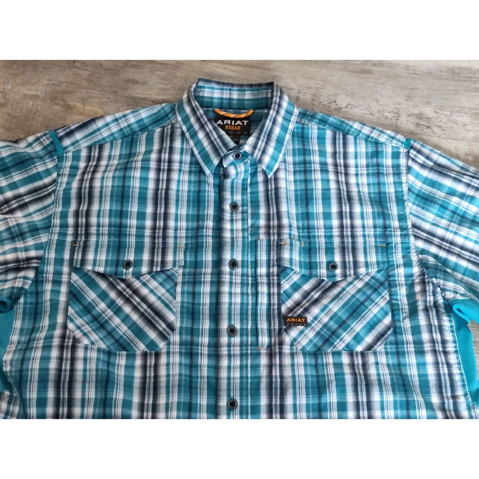 Ariat Ariat Rebar Button-Up Shirt Mens L Tall Plaid Multicolor Pocket Breathable EUC! Size US L / EU 52-54 / 3 - 4 Thumbnail