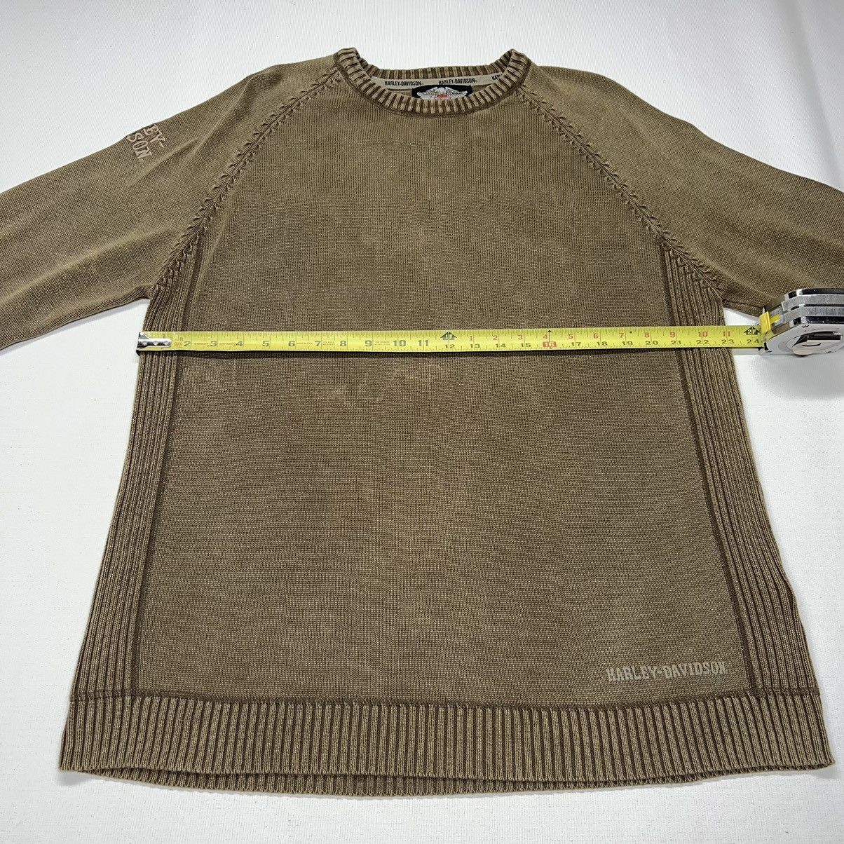 Harley Davidson Harley Davidson Sweater Brown Knit Crewneck Over Dye Vintage Size US XL / EU 56 / 4 - 20 Thumbnail