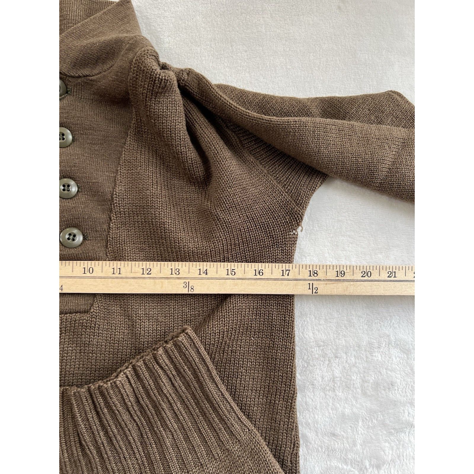 Vintage Jack Young Mens Medium 100% Wool Brown Olive Drab Shawl Butt Size US M / EU 48-50 / 2 - 5 Thumbnail