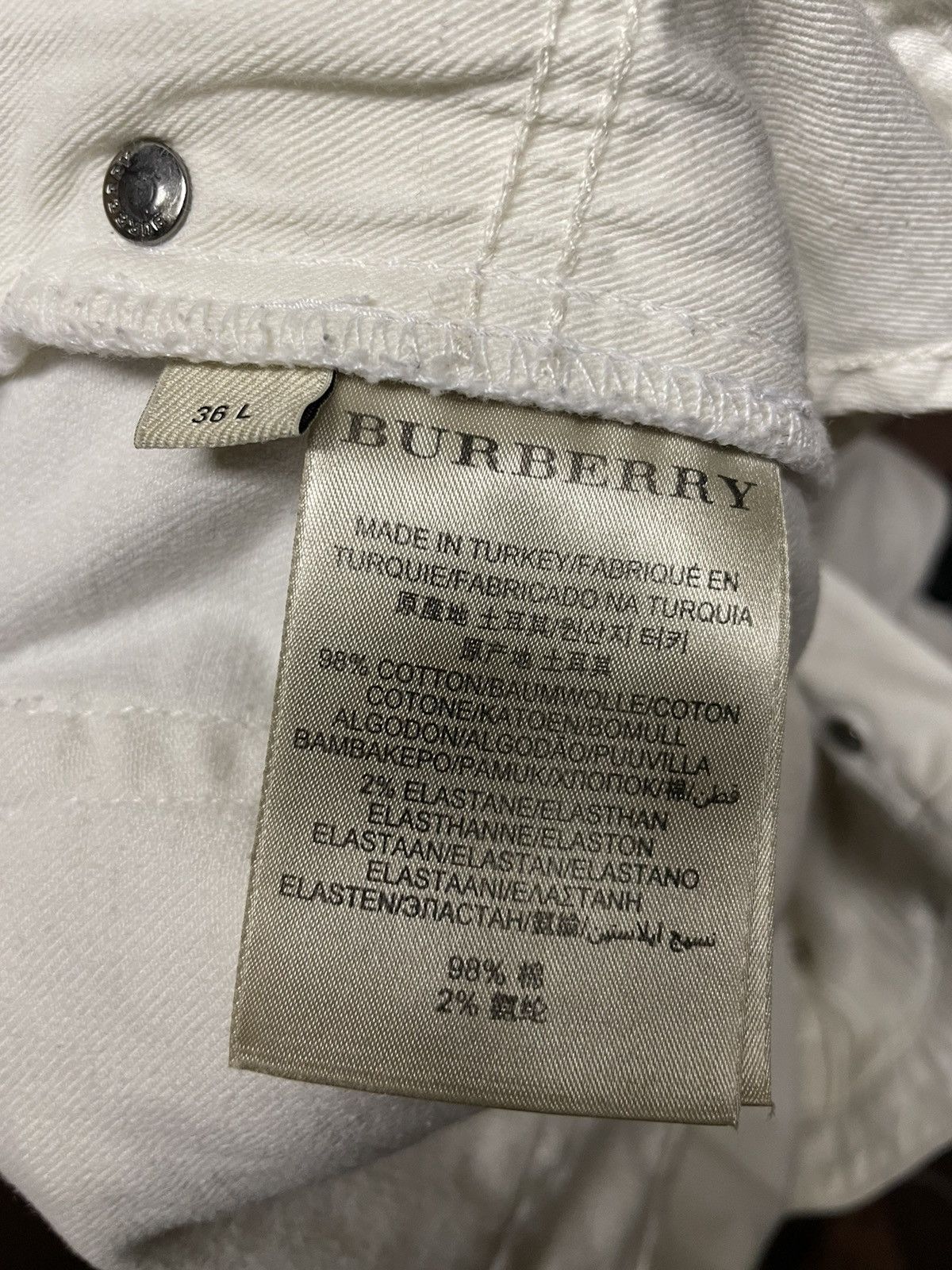 Burberry Burberry White Denim Jeans Size 34 - 8 Thumbnail