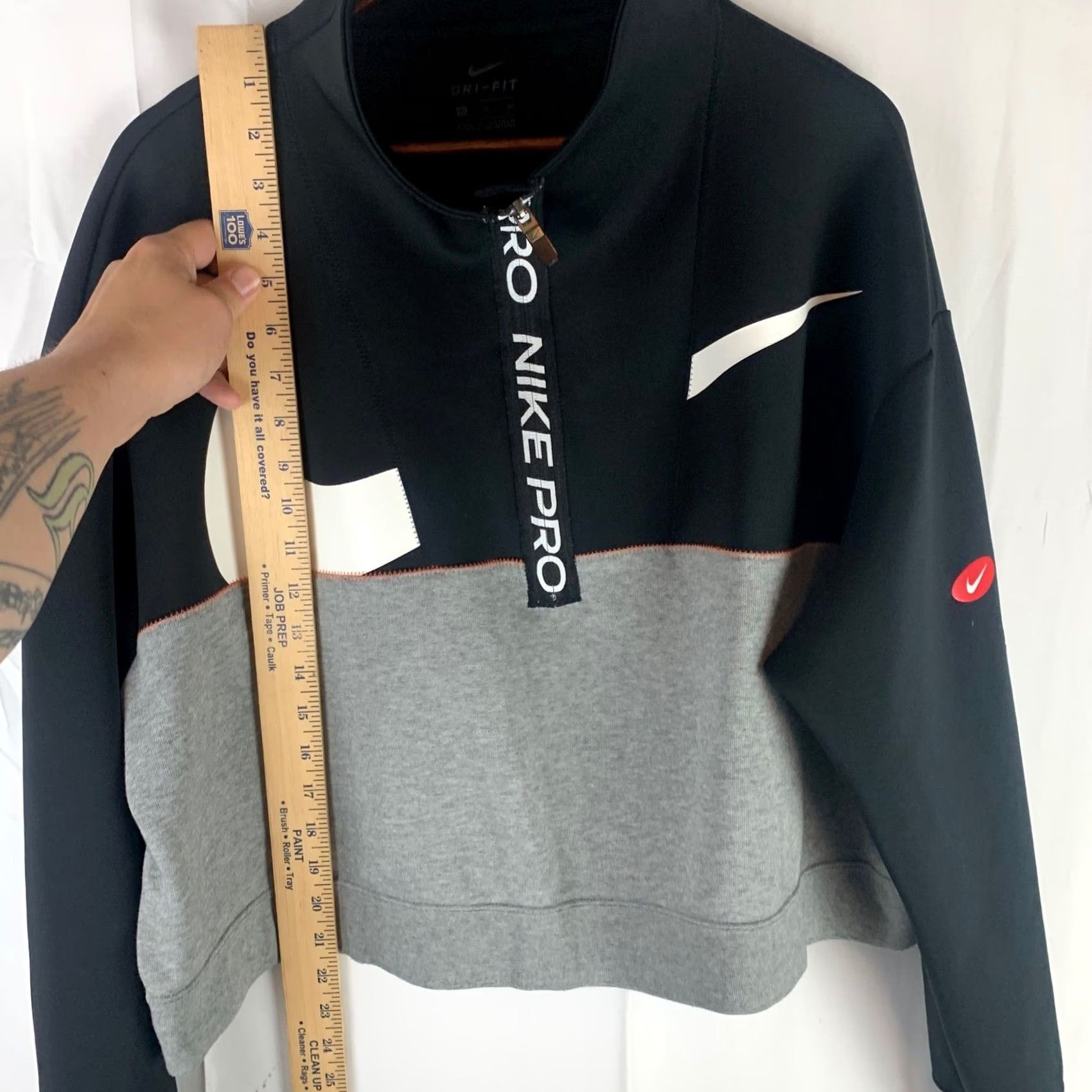 Nike NIKE PRO GET FIT ICON CLASH Fleece Half-Zip Pullover Women's XL Black Colorblock Swoosh Logo 1/2 Zip Dri-FIT Size XL / US 12-14 / IT 48-50 - 5 Thumbnail