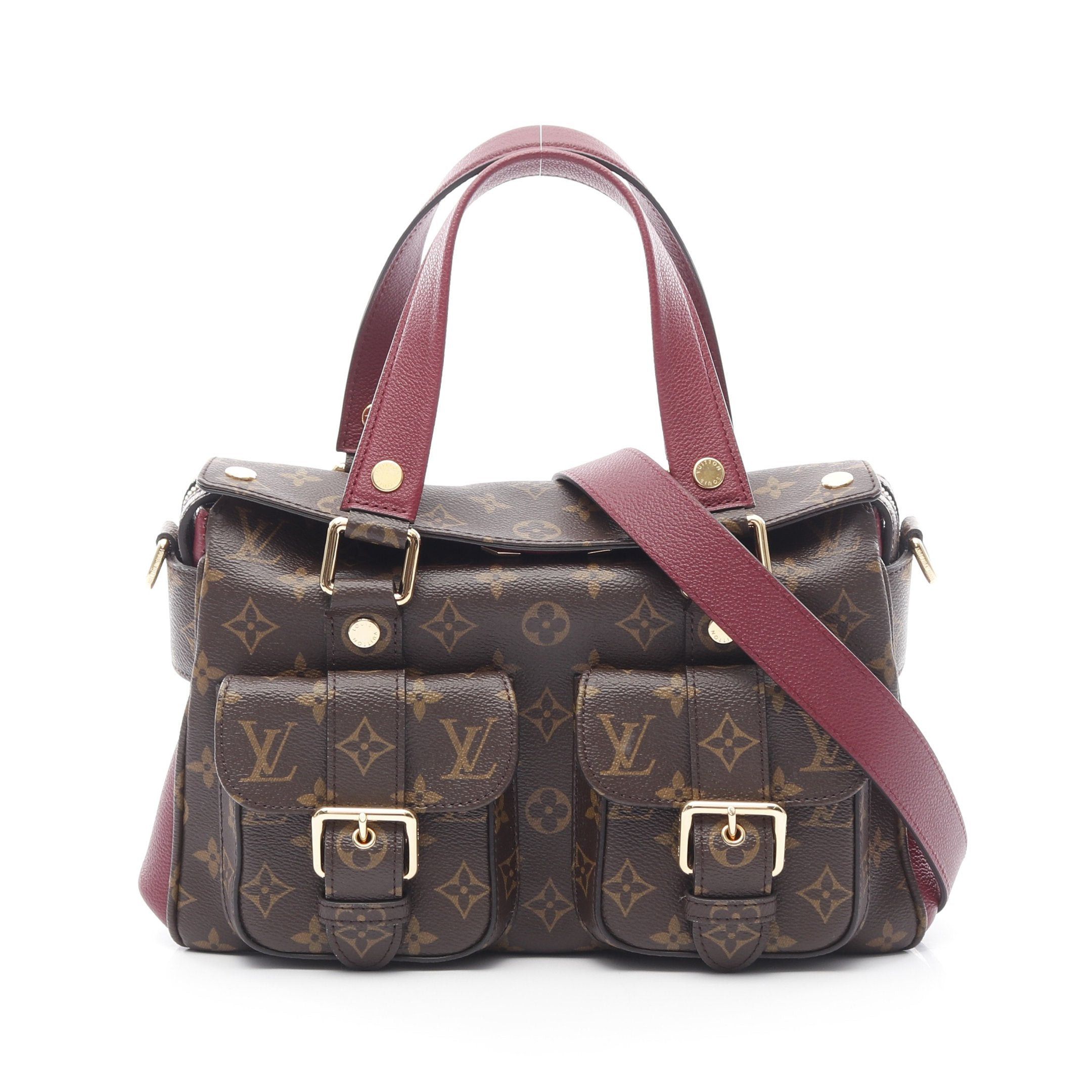 Louis Vuitton Louis Vuitton Manhattan Monogram Leysin Handbag Leather Brown Bordeaux Size ONE SIZE - 1 Thumbnail