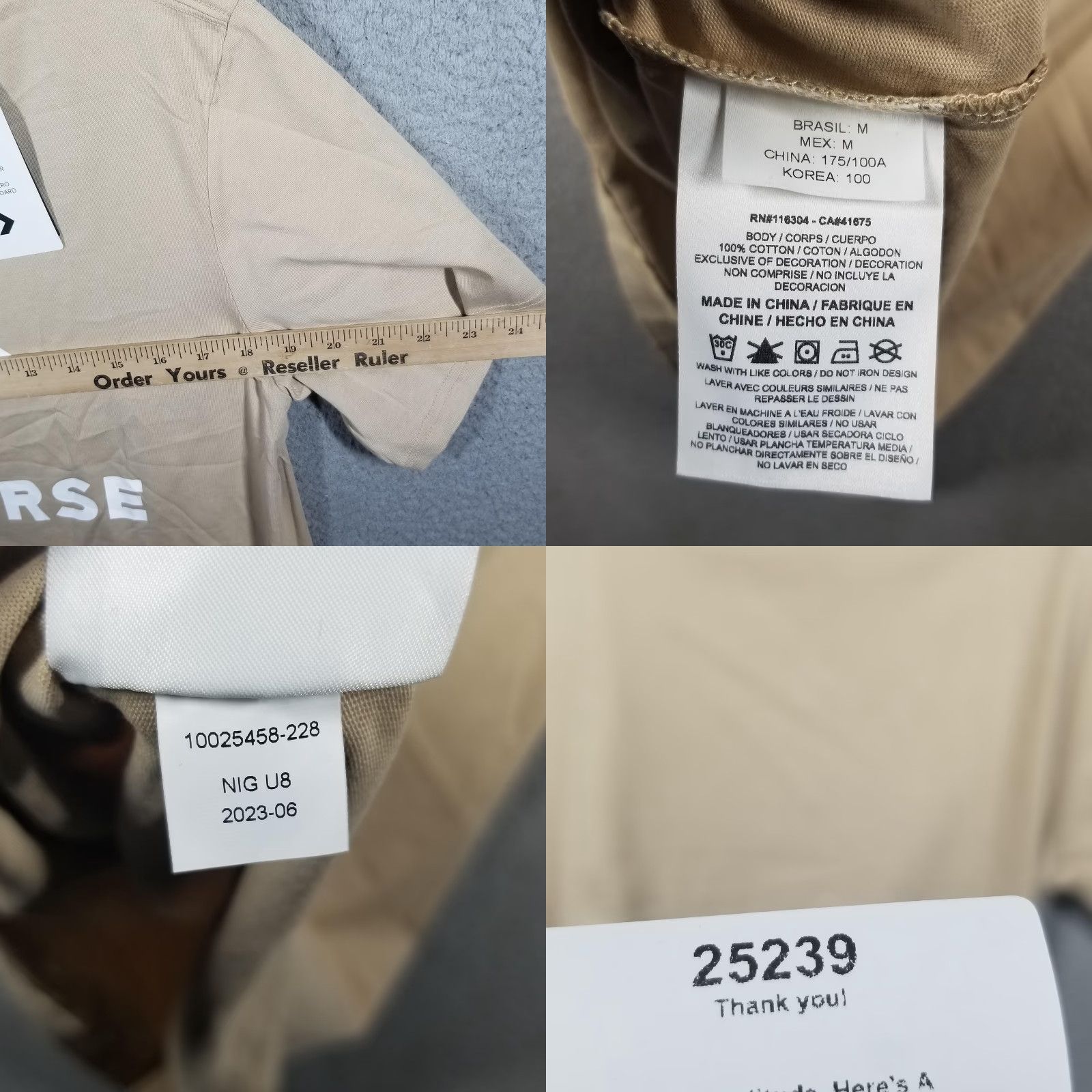 Converse Converse Shirt Mens M Beige Nutty Granola Graphic Tee 10025458-228 Crew Neck Short Sleeve Size US M / EU 48-50 / 2 - 8 Thumbnail