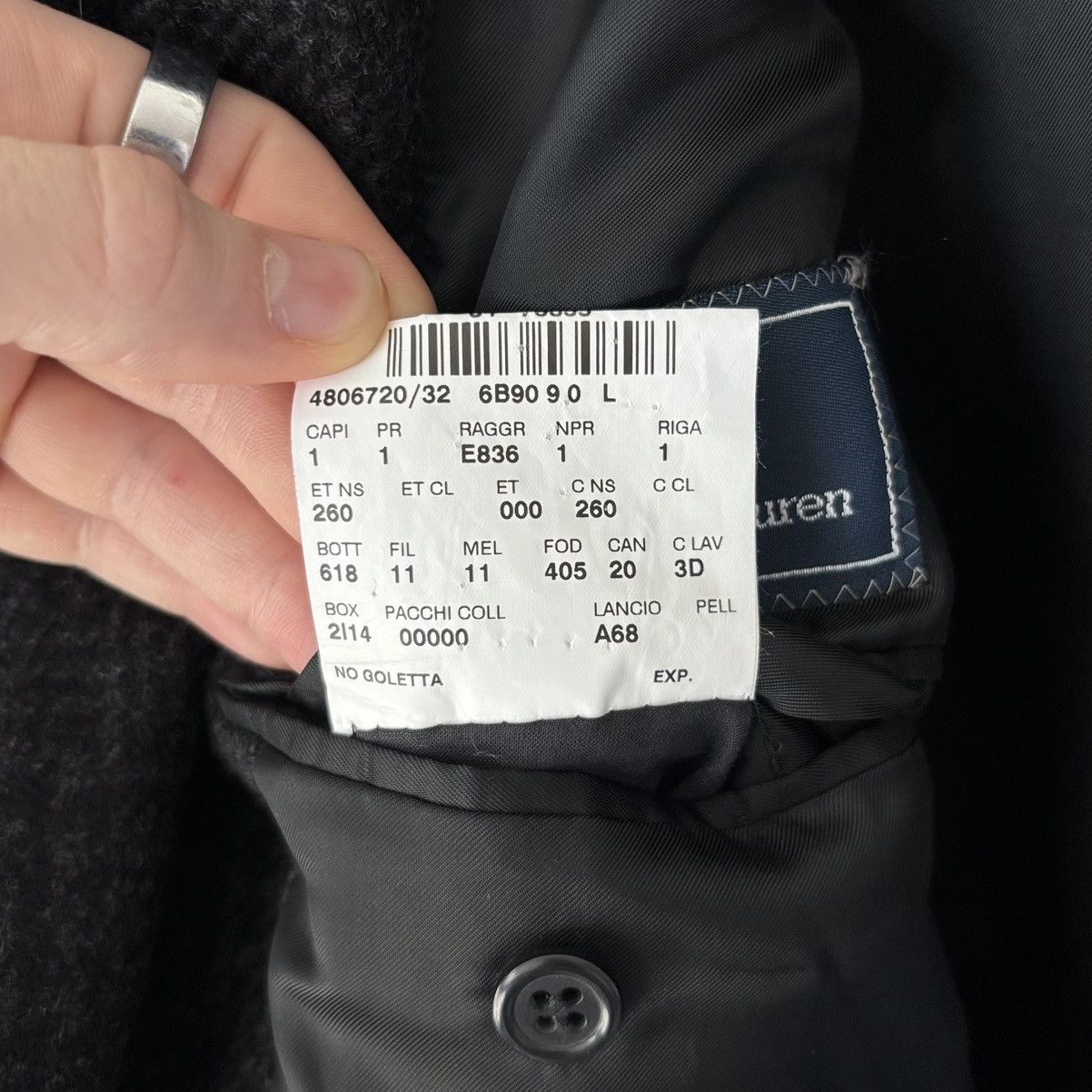 Polo Ralph Lauren Cashmere Wool Blend Windowpane Blazer Corneliani Charcoal Size 42L - 13 Thumbnail