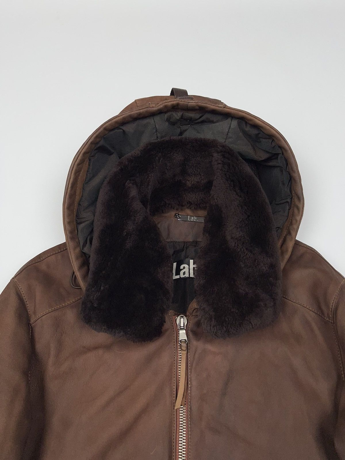 Pal Zileri Pal Zileri Lab Leather Hooded Bomber Jacket Aviator Fly Size US M / EU 48-50 / 2 - 2 Thumbnail