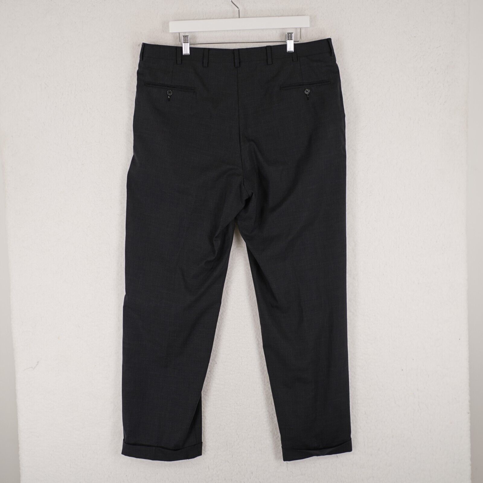 Hart Schaffner Marx Hart Schaffner Marx Wool Charcoal Gray Pleated Cuff High Ris Size 38R - 4 Thumbnail