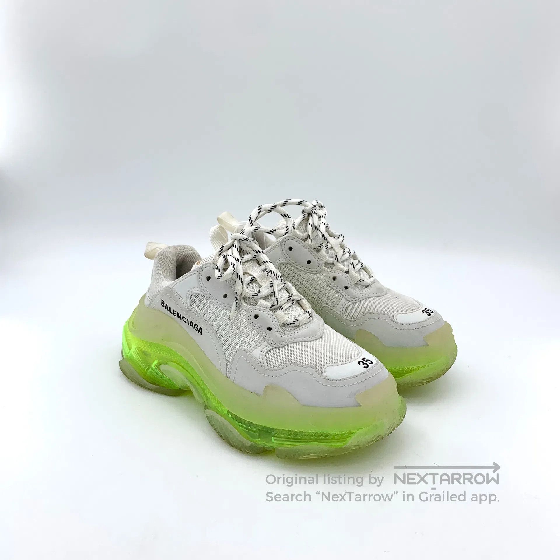 Balenciaga Balenciaga White Mesh Breathable Lace-Up Casual Flat Dad S Size US 4.5 / IT 34.5 - 2 Thumbnail